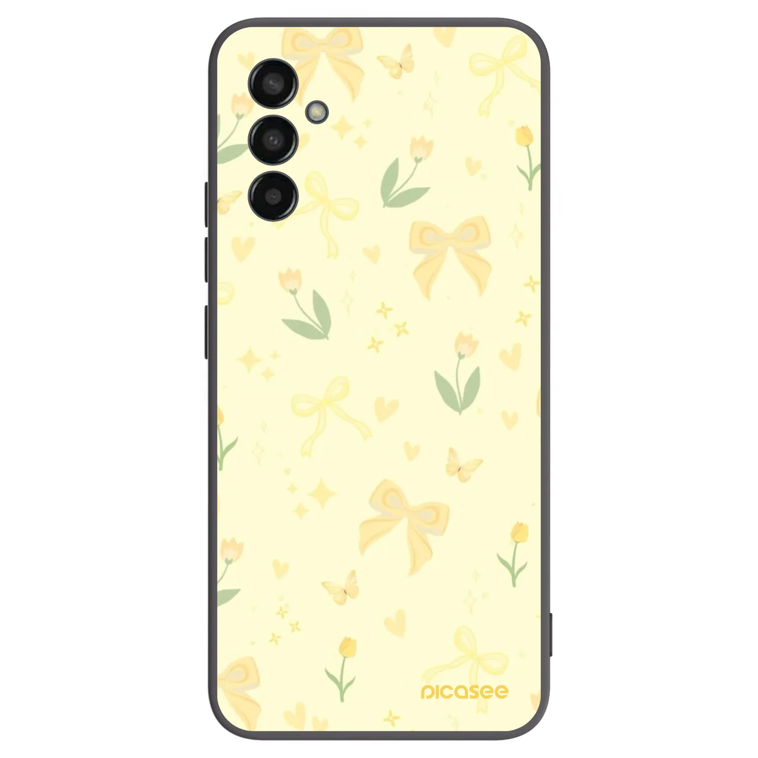 Picasee silikonowe czarne etui na Samsung Galaxy M13 M135F - Honey Blossom
