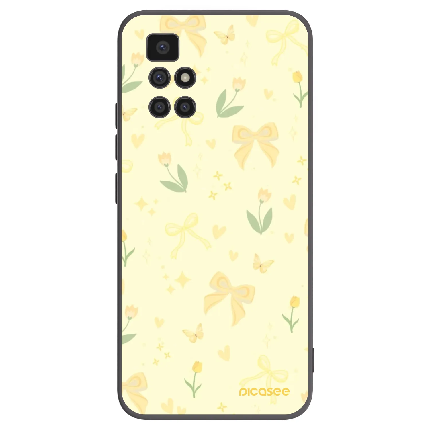 Picasee silikonowe czarne etui na Xiaomi Redmi 10 (2022) - Honey Blossom