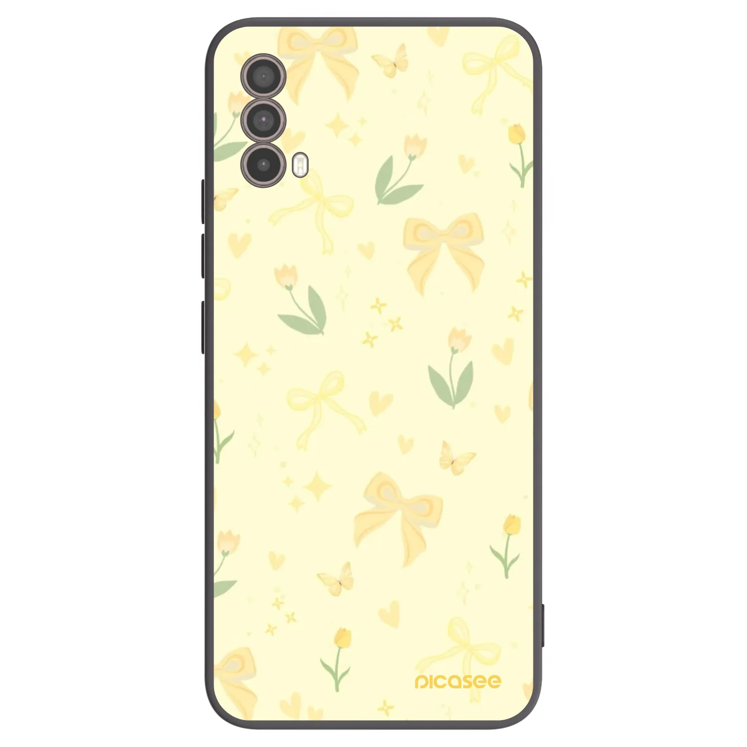 Picasee silikonowe czarne etui na Motorola Moto E40 - Honey Blossom