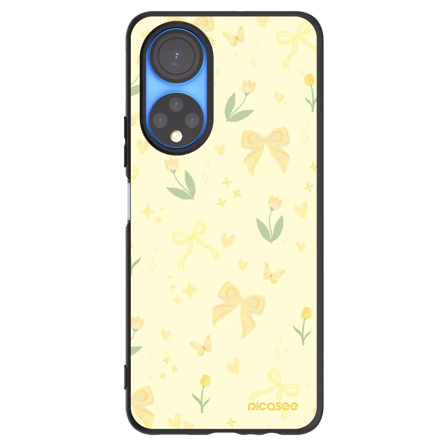 Picasee silikonowe czarne etui na Honor X7 - Honey Blossom