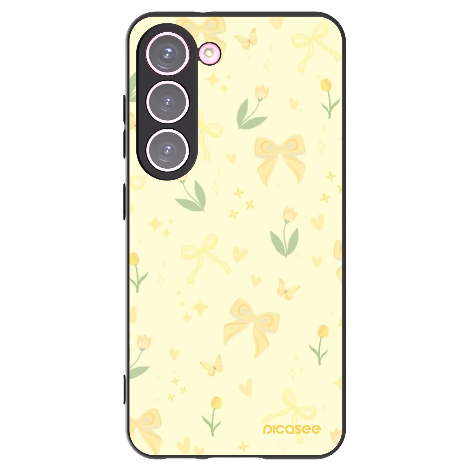 Picasee silikonowe czarne etui na Samsung Galaxy S23 5G - Honey Blossom