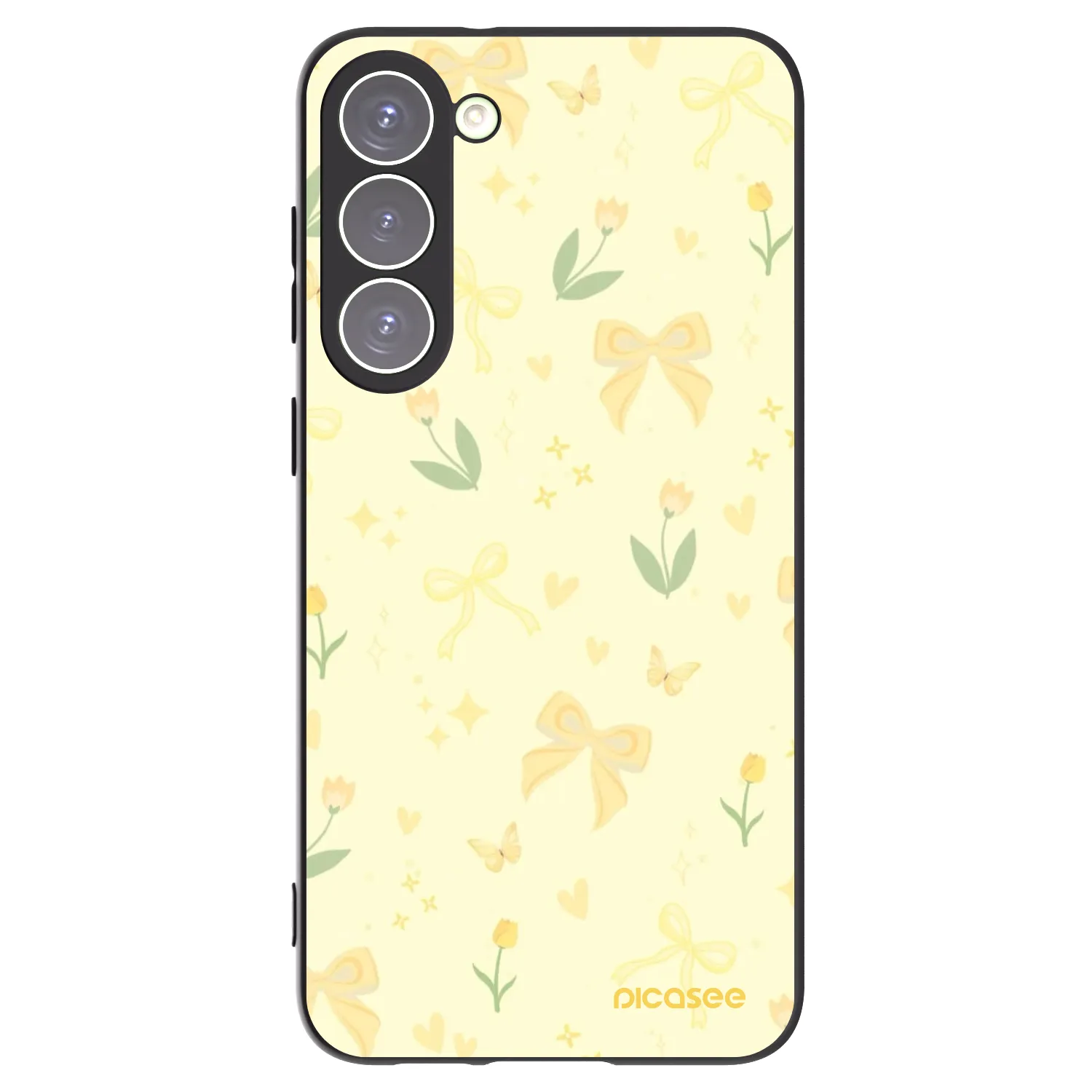 Picasee silikonowe czarne etui na Samsung Galaxy S23+ 5G - Honey Blossom