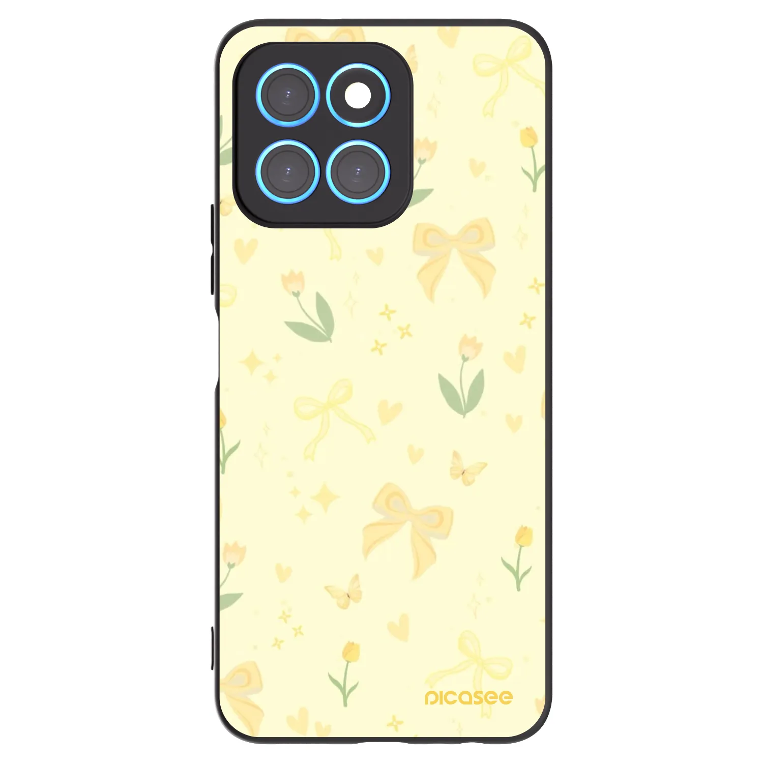 Picasee silikonowe czarne etui na Honor X6 - Honey Blossom