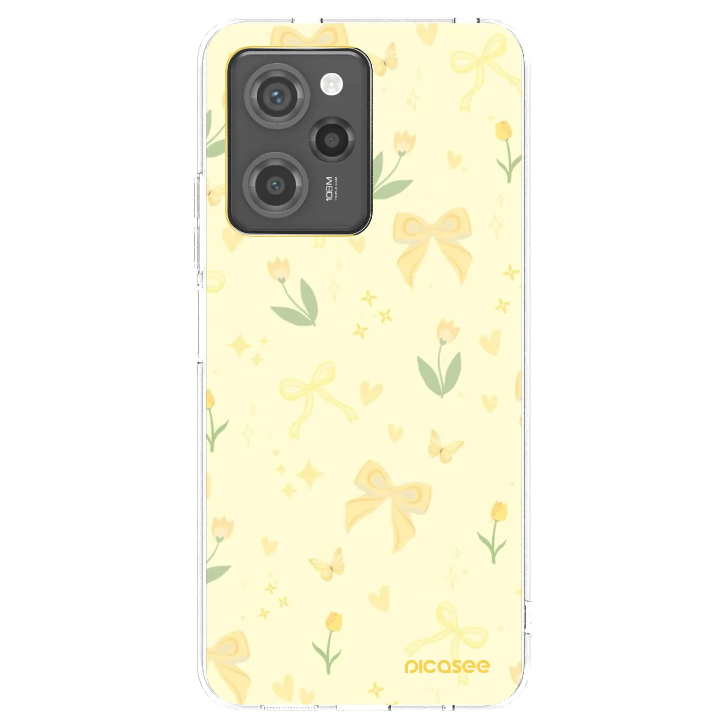 Picasee silikonowe czarne etui na Xiaomi Poco X5 Pro - Honey Blossom