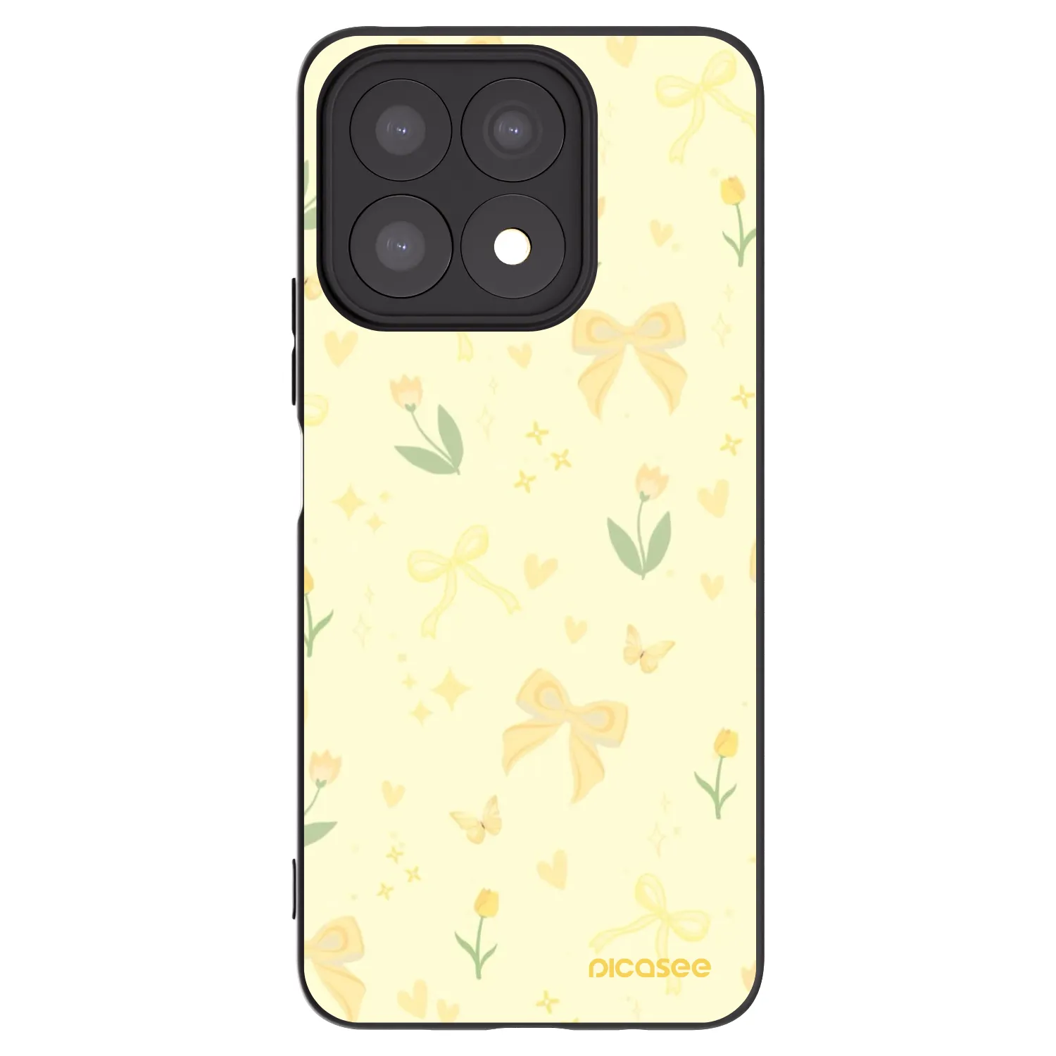 Picasee silikonowe czarne etui na Honor X8a - Honey Blossom
