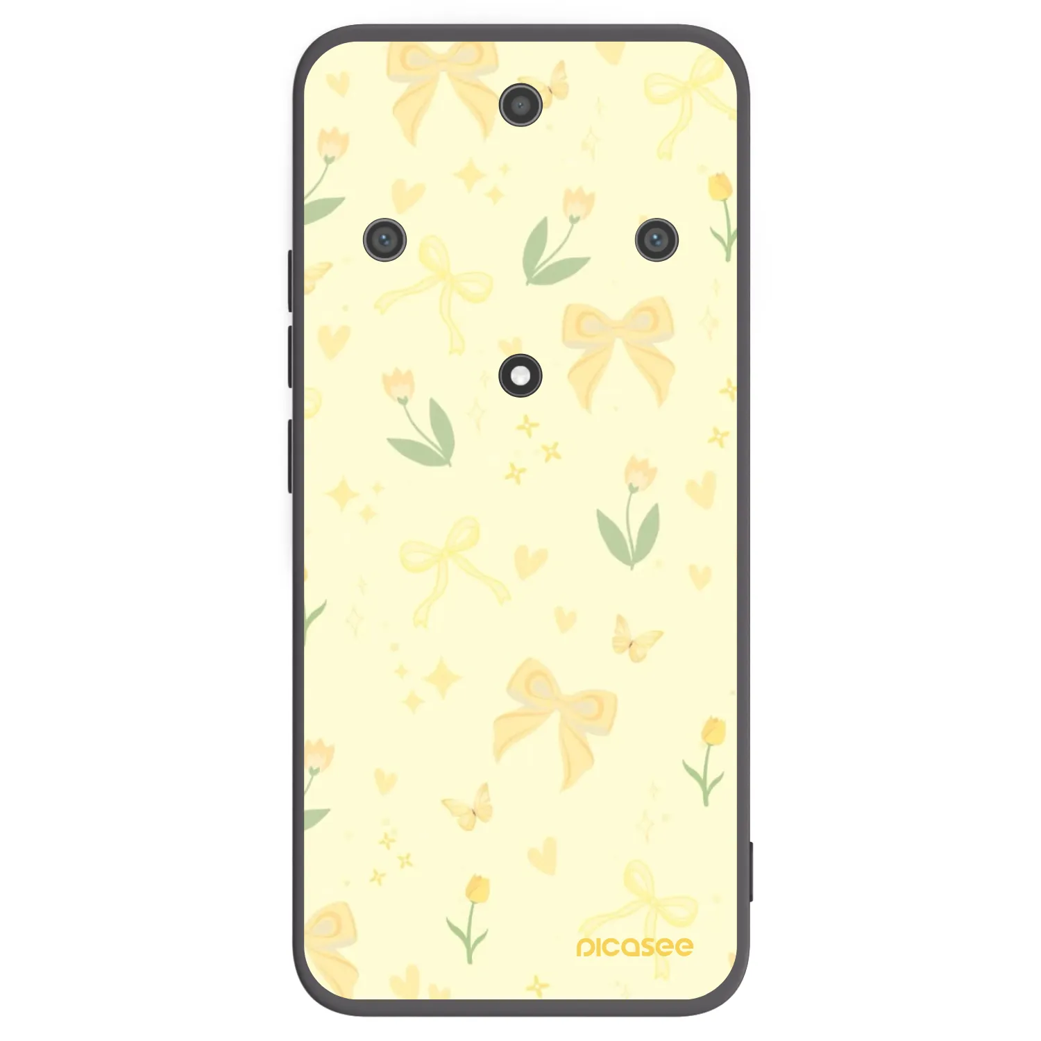 Picasee silikonowe czarne etui na Honor Magic5 Lite 5G - Honey Blossom
