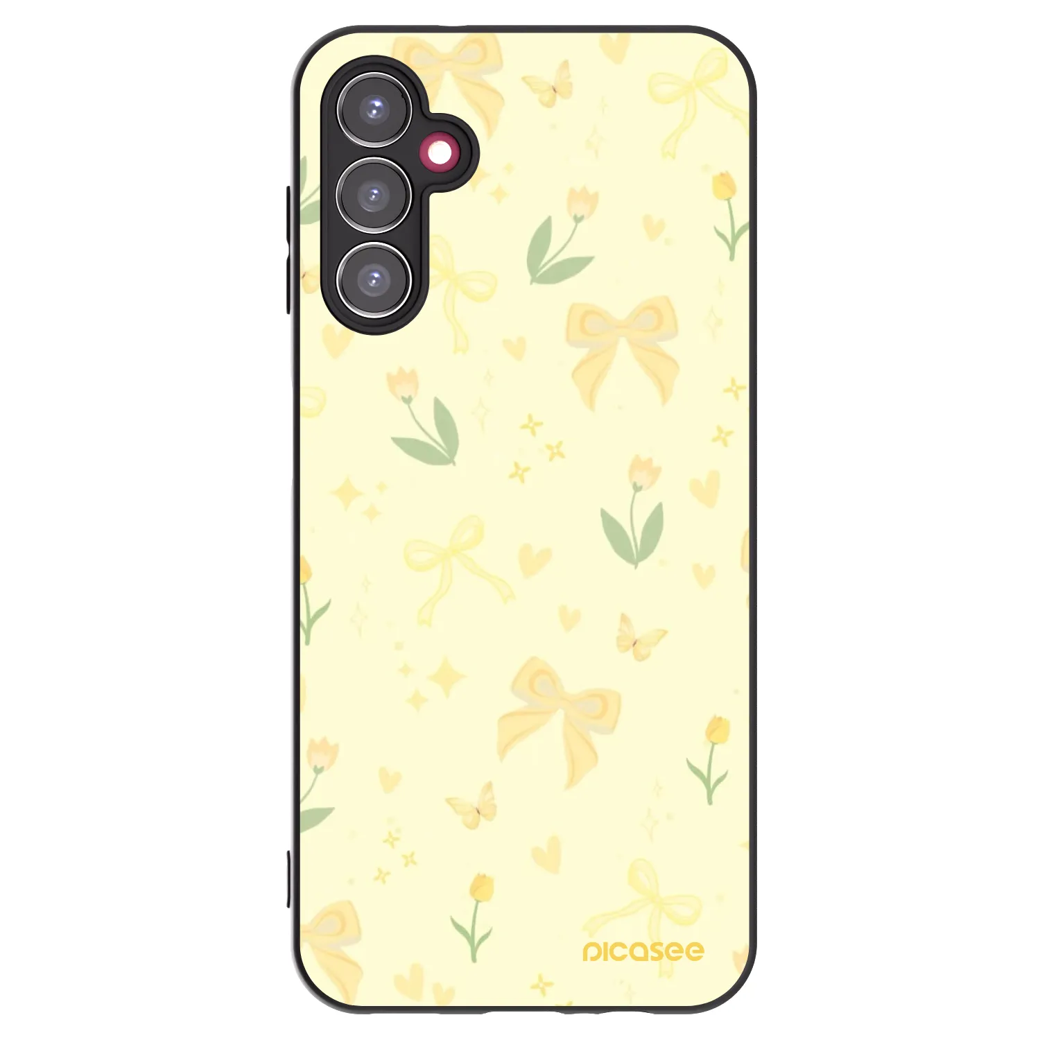 Picasee silikonowe czarne etui na Samsung Galaxy A14 4G A145R - Honey Blossom