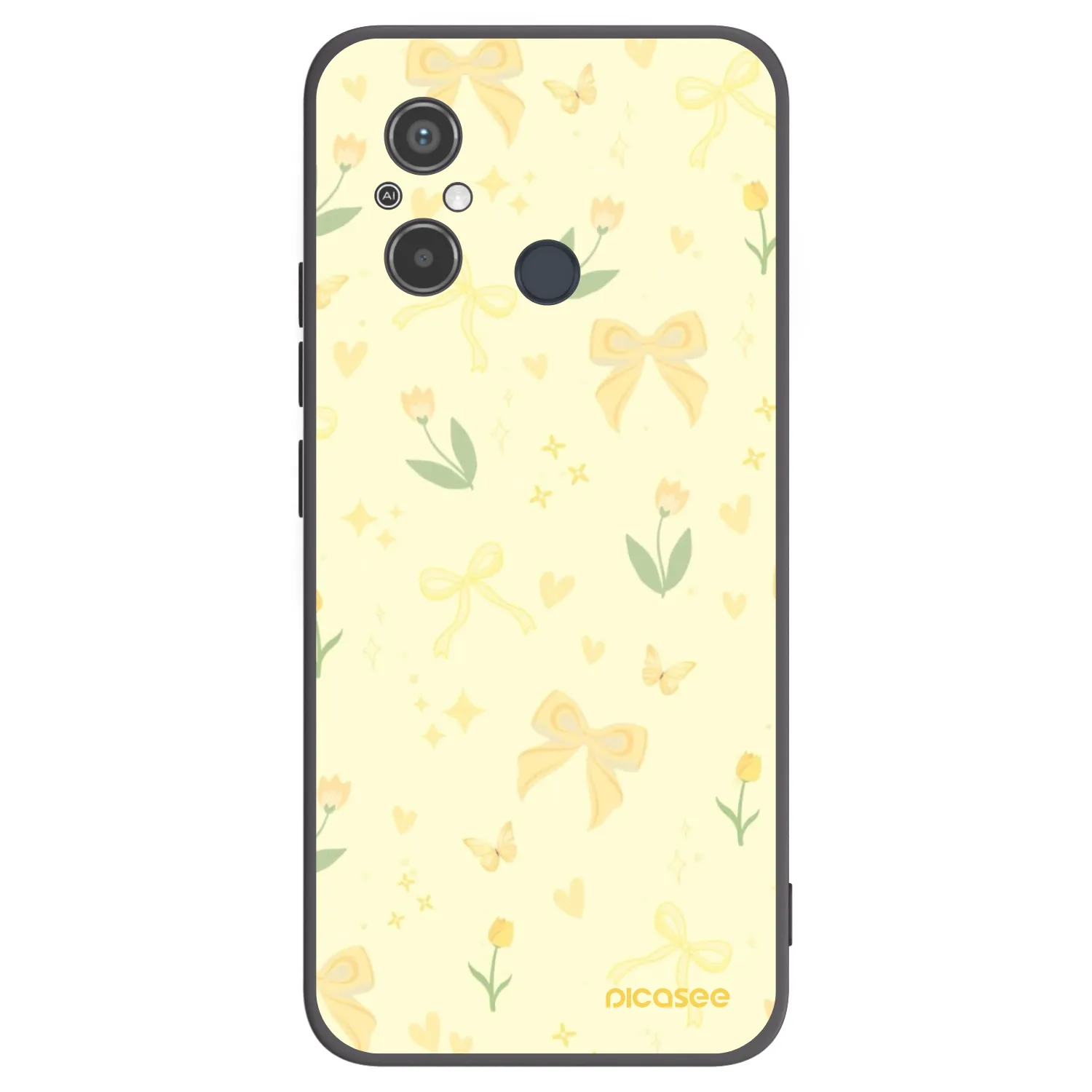 Picasee silikonowe czarne etui na Xiaomi Redmi 12C - Honey Blossom