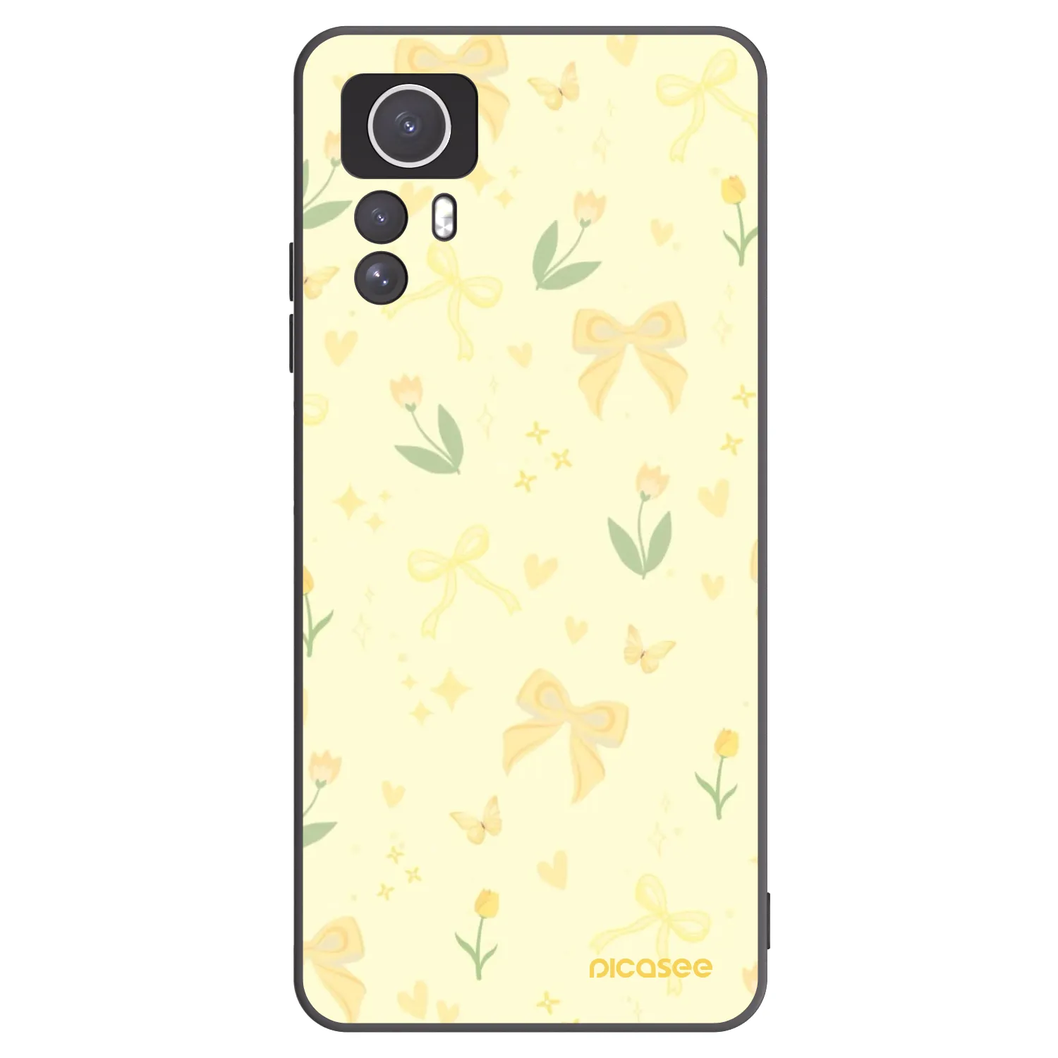 Picasee silikonowe czarne etui na Xiaomi Redmi Note 12S - Honey Blossom