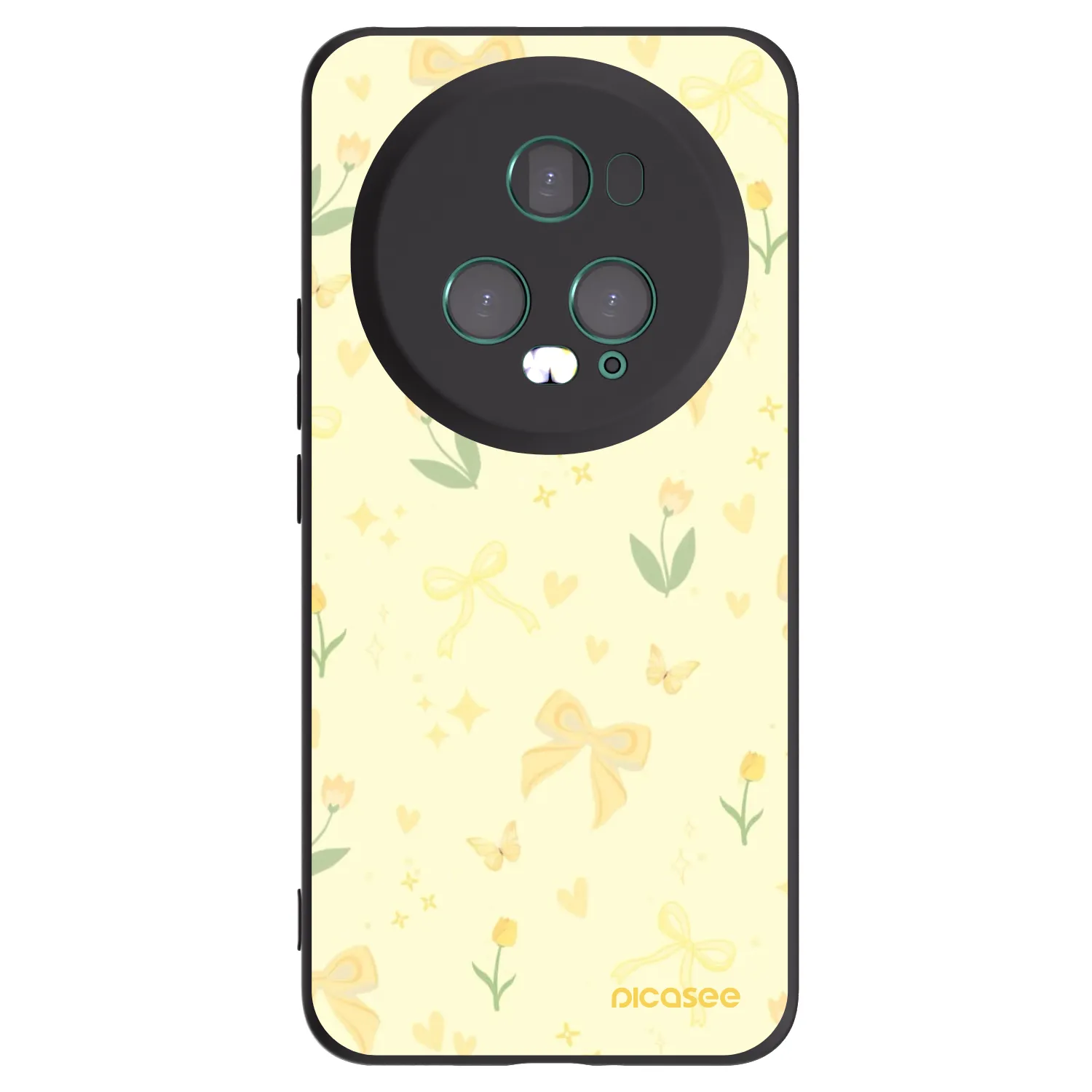 Picasee silikonowe czarne etui na Honor Magic5 Pro - Honey Blossom