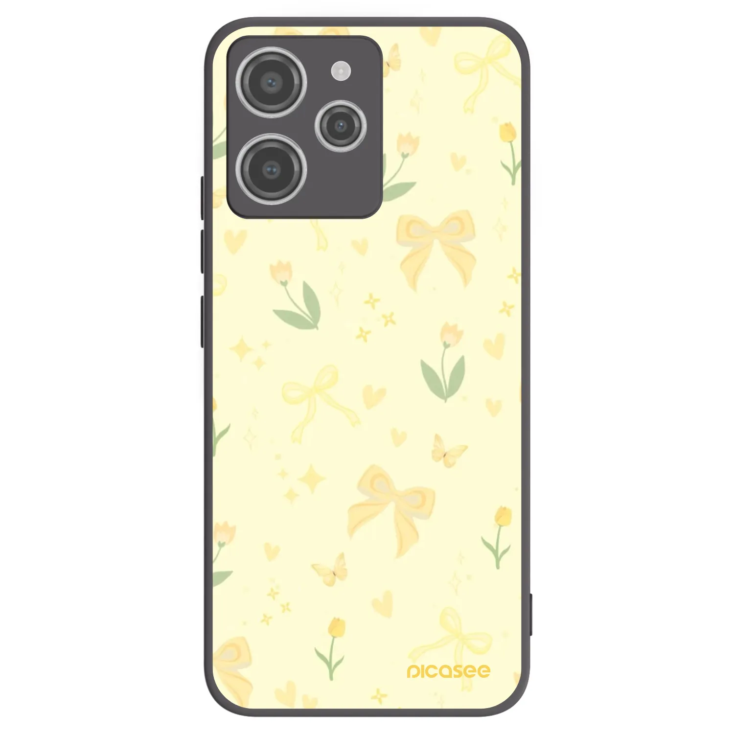 Picasee silikonowe czarne etui na Xiaomi Redmi 12 4G - Honey Blossom