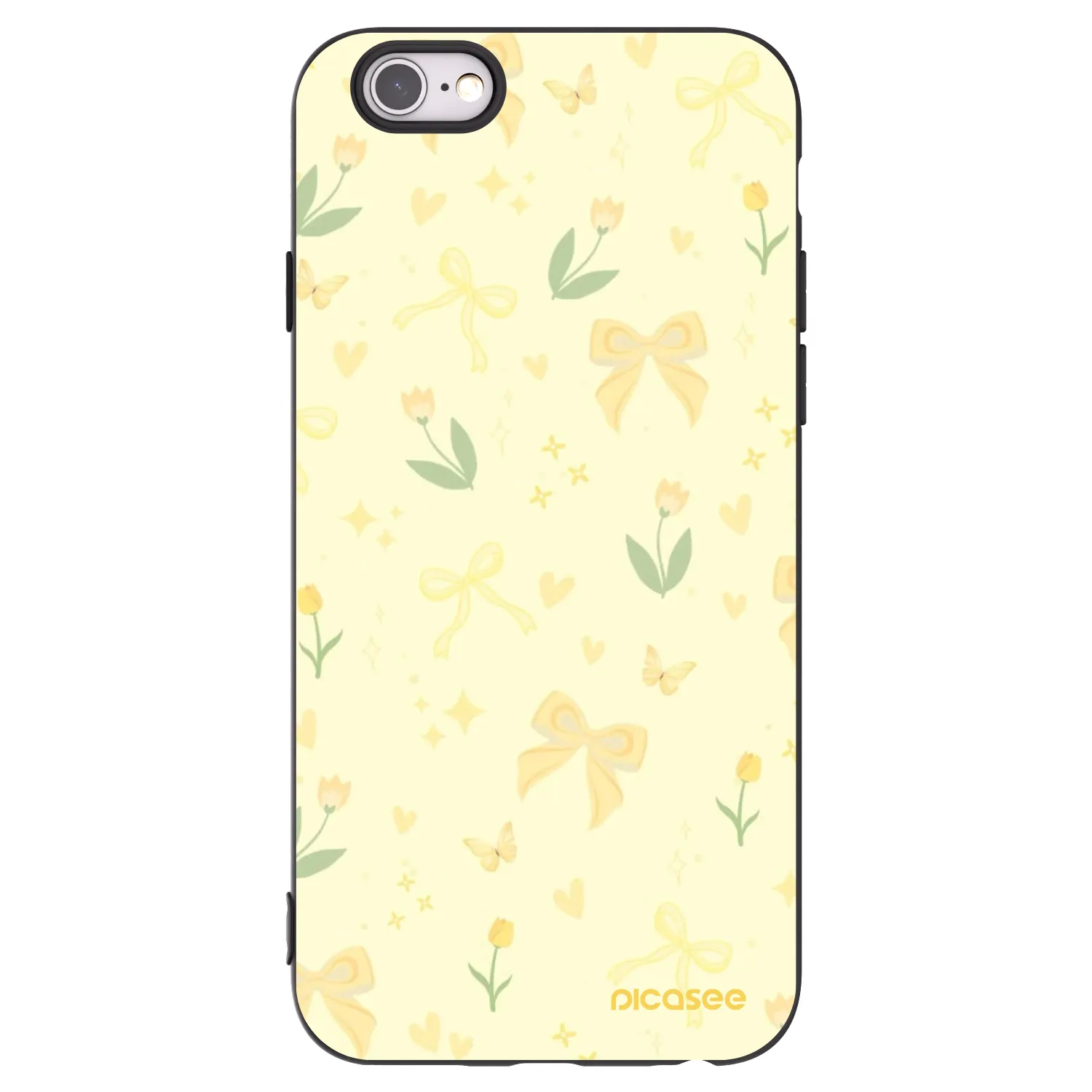Picasee silikonowe czarne etui na Apple iPhone 6/6S - Honey Blossom