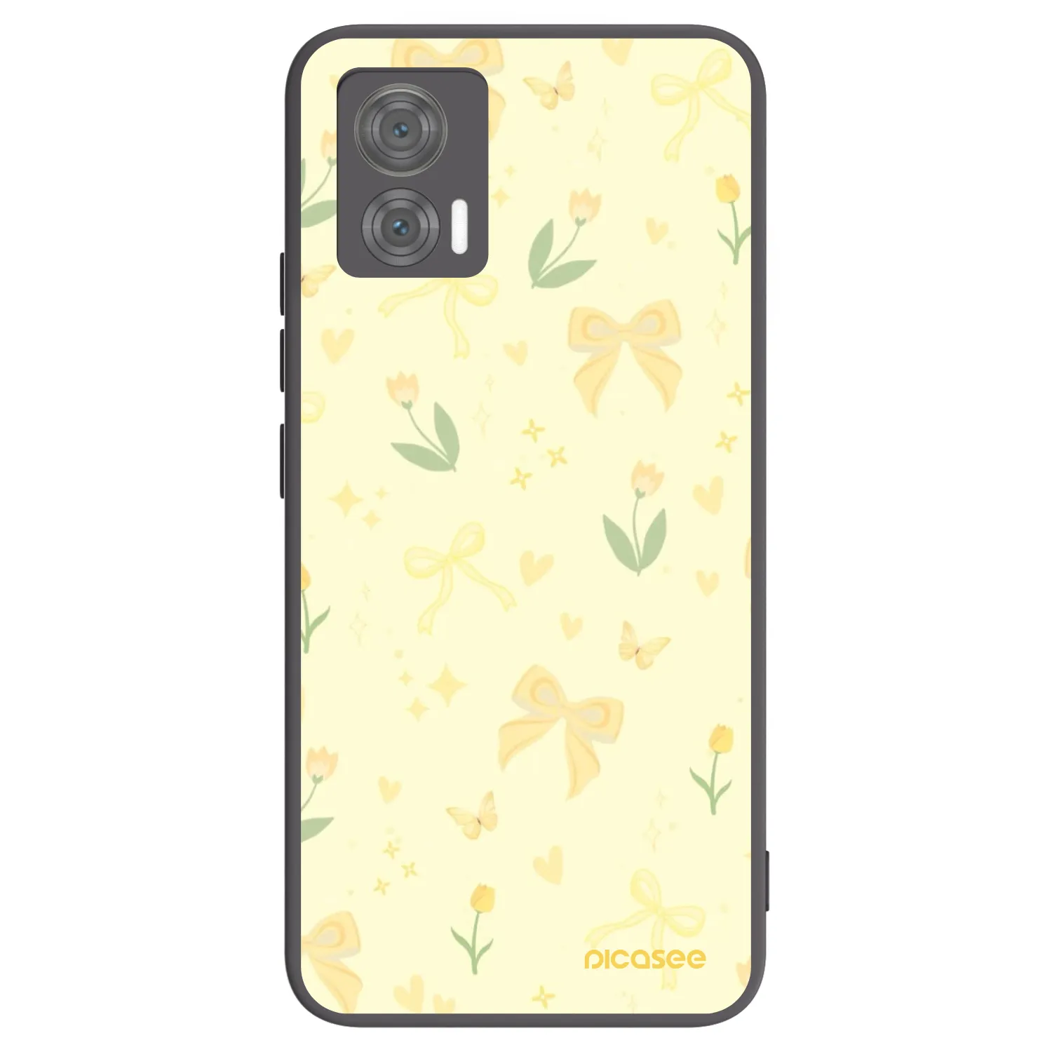 Picasee silikonowe czarne etui na Motorola Edge 30 Neo - Honey Blossom