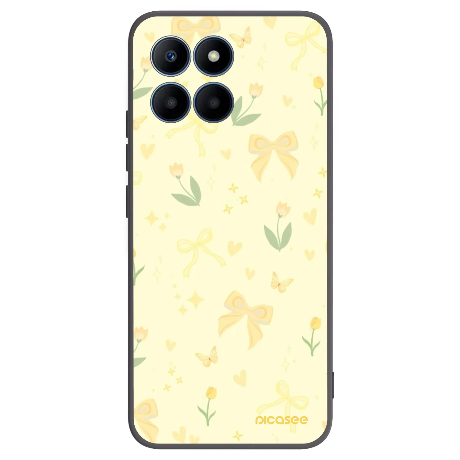 Picasee silikonowe czarne etui na Honor 70 Lite - Honey Blossom