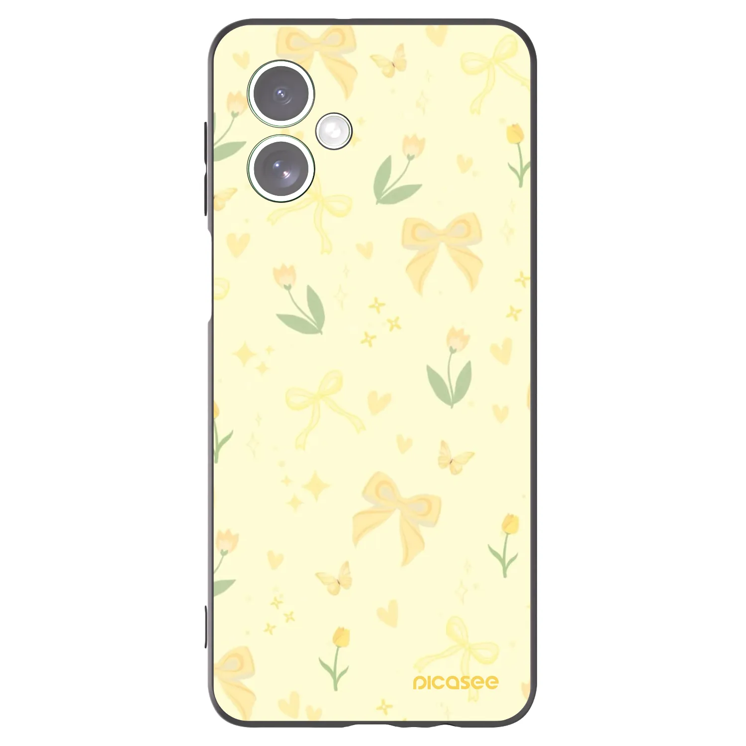 Picasee silikonowe czarne etui na Motorola Moto G54 5G - Honey Blossom