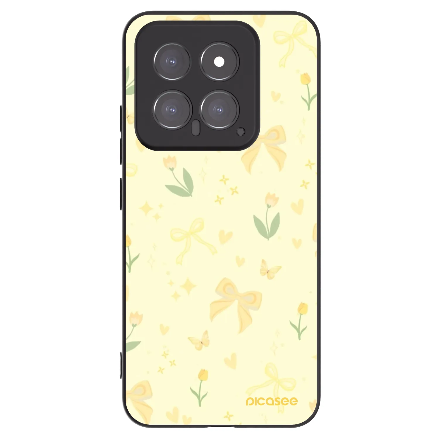 Picasee silikonowe czarne etui na Xiaomi 14 - Honey Blossom