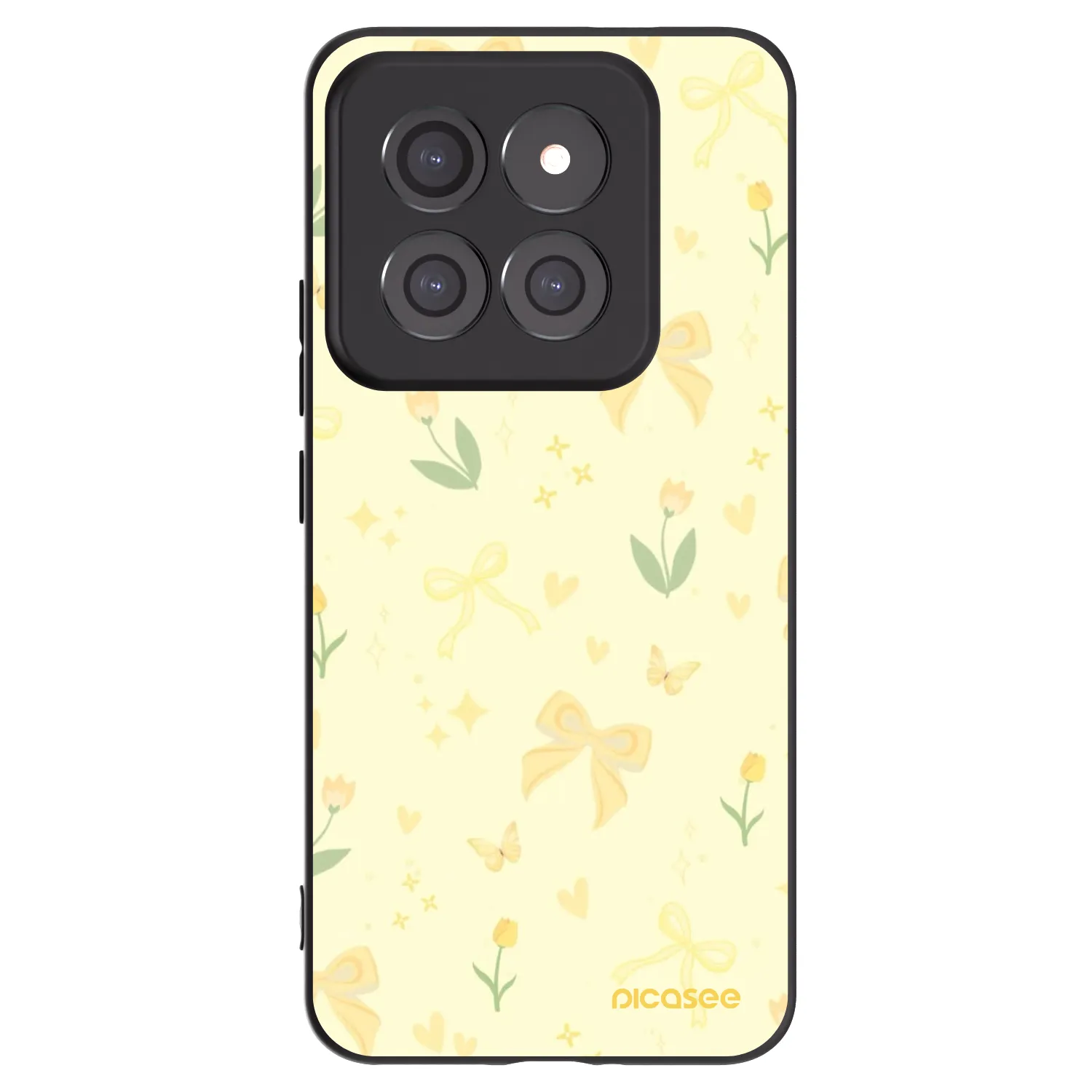 Picasee silikonowe czarne etui na Xiaomi 14 Pro - Honey Blossom
