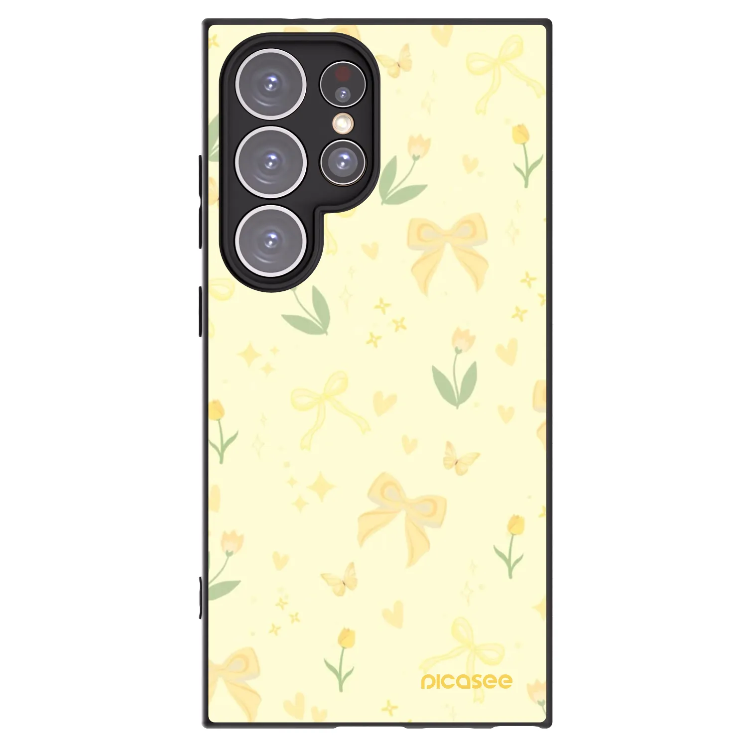 Picasee silikonowe czarne etui na Samsung Galaxy S24 Ultra S928B 5G - Honey Blossom