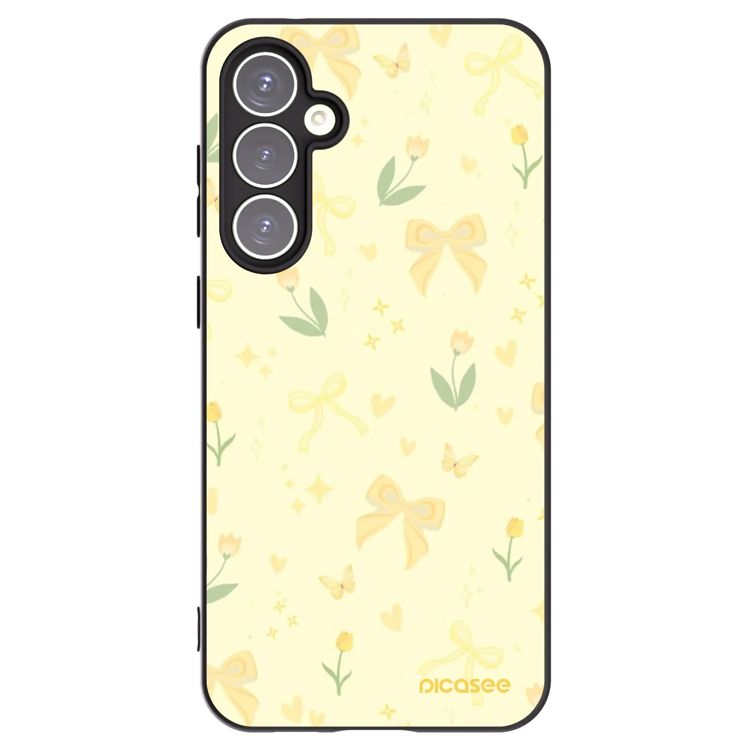 Picasee silikonowe czarne etui na Samsung Galaxy S23 FE S711B - Honey Blossom
