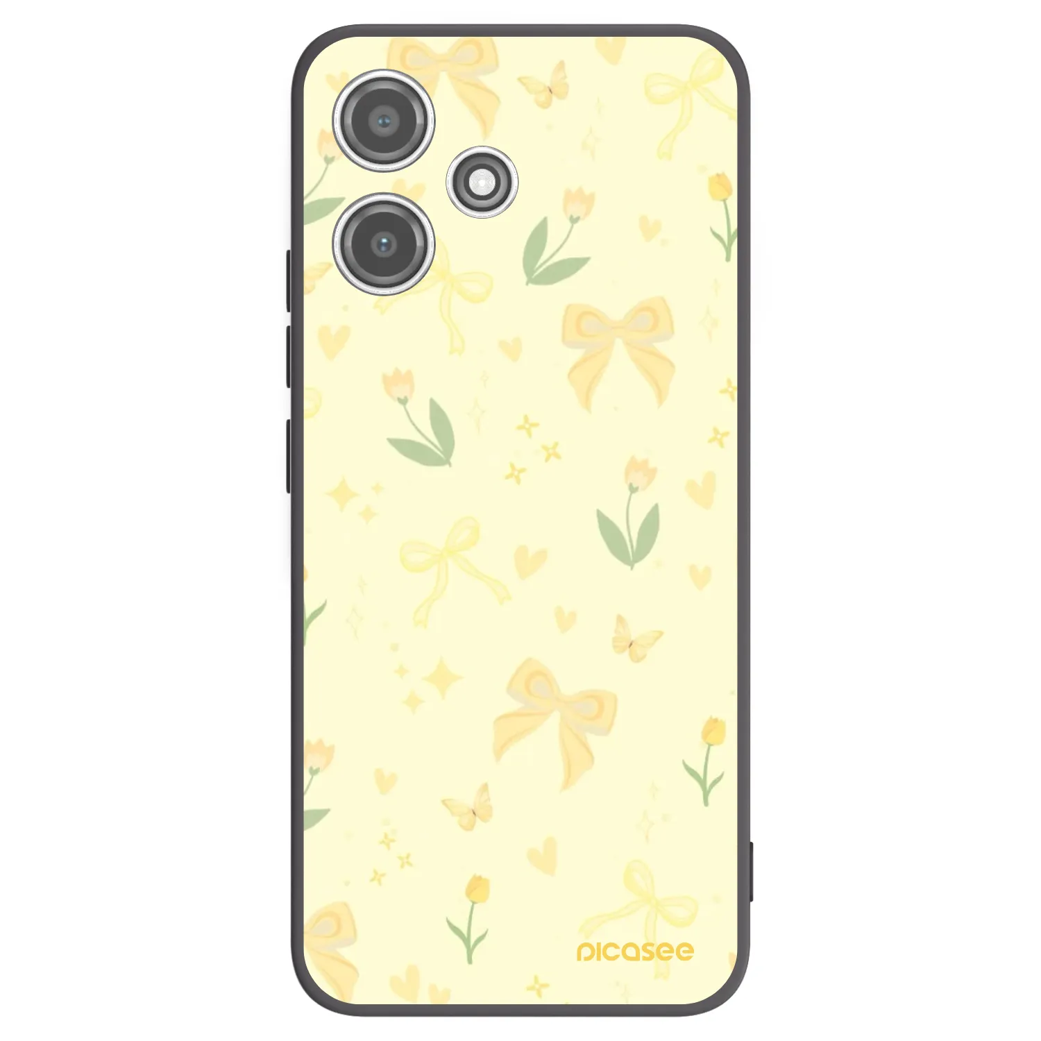 Picasee silikonowe czarne etui na Xiaomi Redmi 12 5G - Honey Blossom