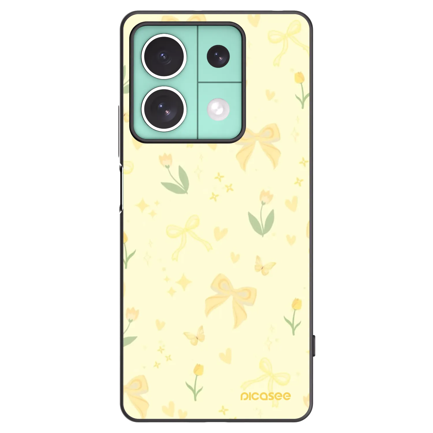 Picasee silikonowe czarne etui na Xiaomi Redmi Note 13 5G - Honey Blossom