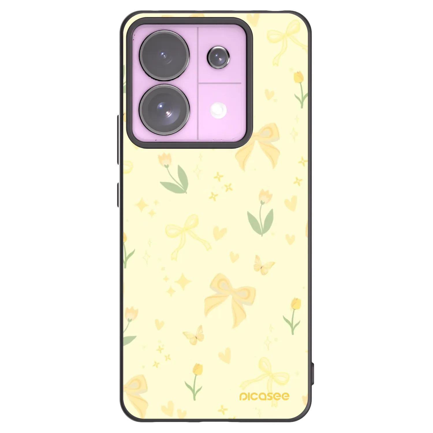 Picasee silikonowe czarne etui na Xiaomi Redmi Note 13 Pro 5G - Honey Blossom