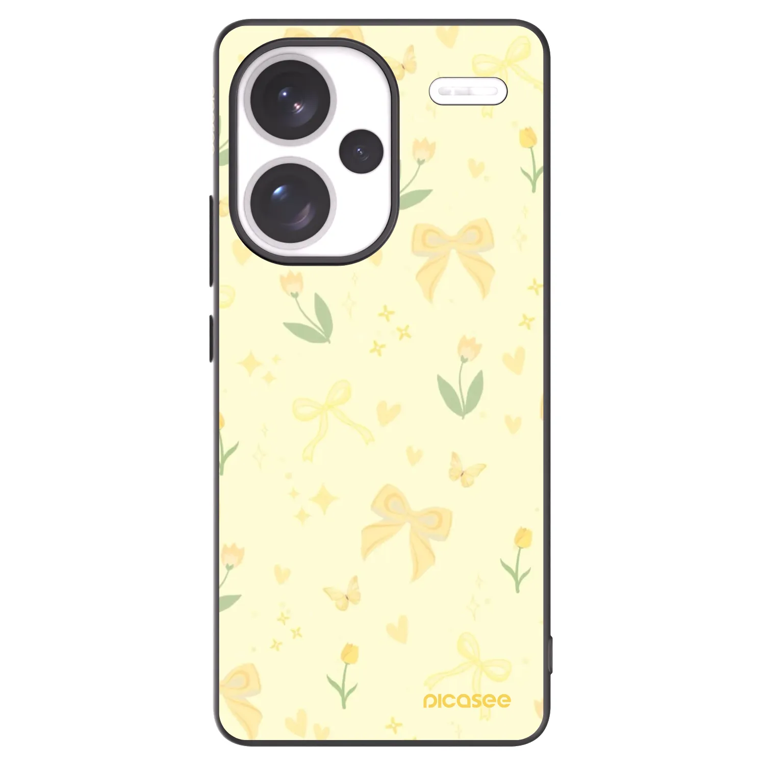 Picasee silikonowe czarne etui na Xiaomi Redmi Note 13 Pro+ 5G - Honey Blossom
