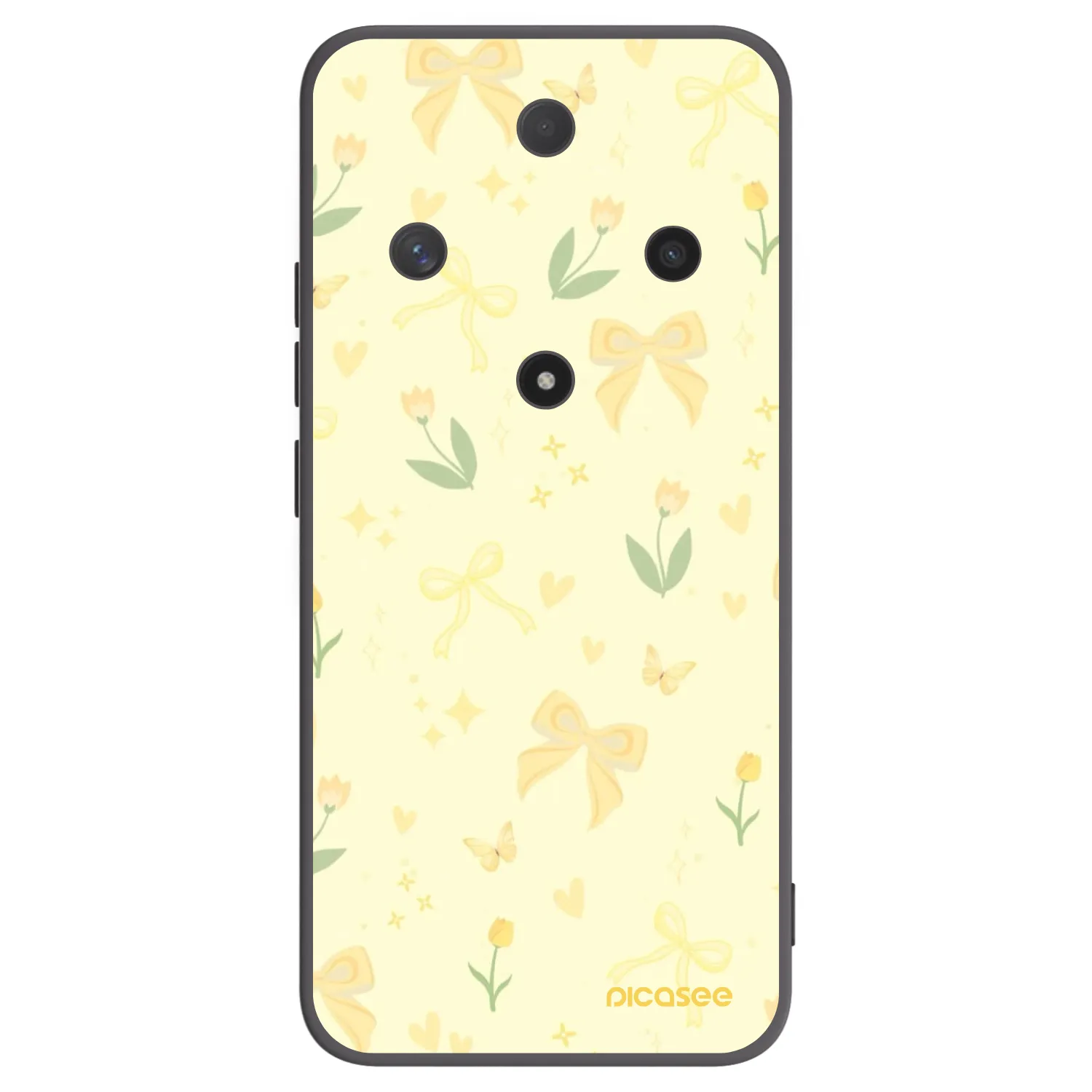 Picasee silikonowe czarne etui na Honor Magic6 Lite 5G - Honey Blossom