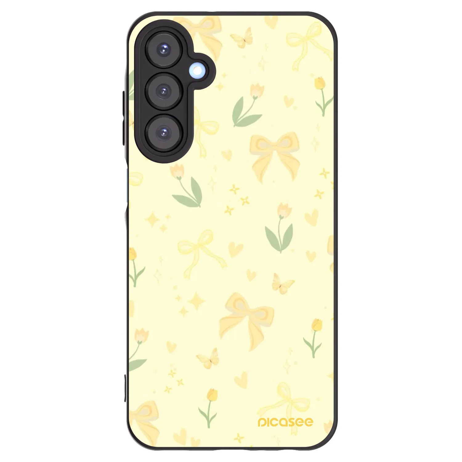 Picasee silikonowe czarne etui na Samsung Galaxy A25 A256B 5G - Honey Blossom