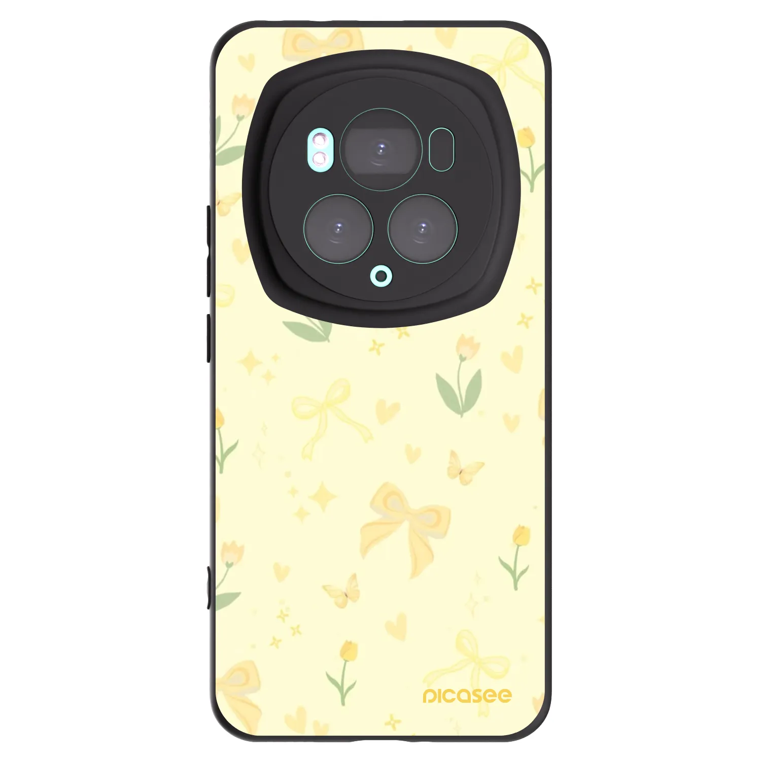 Picasee silikonowe czarne etui na Honor Magic6 Pro - Honey Blossom