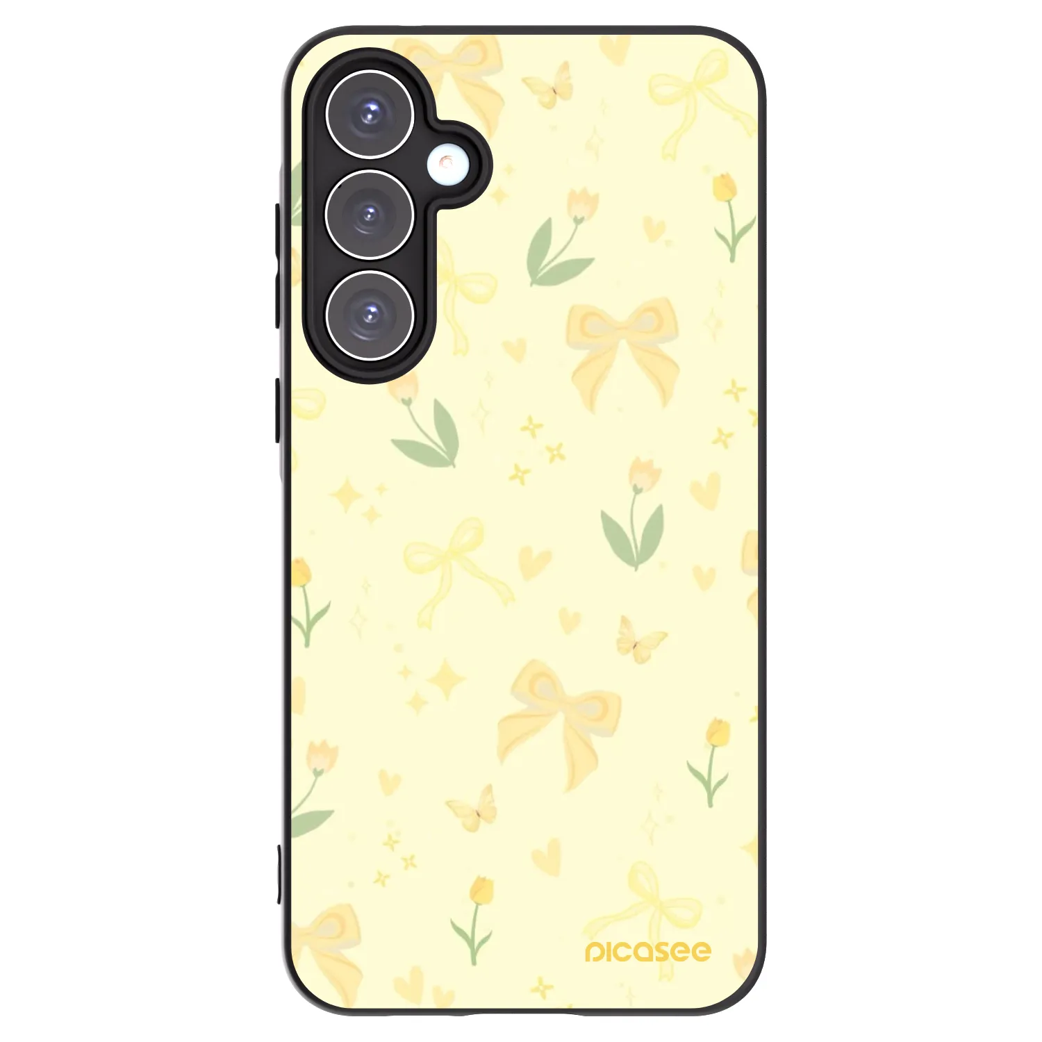 Picasee silikonowe czarne etui na Samsung Galaxy A55 5G A556B - Honey Blossom
