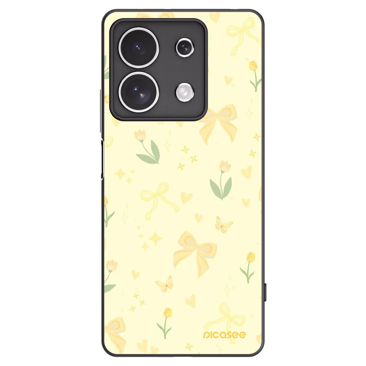 Picasee silikonowe czarne etui na Xiaomi Redmi Note 13 4G - Honey Blossom