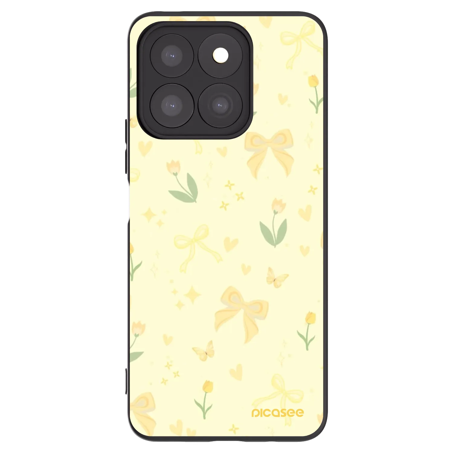 Picasee silikonowe czarne etui na Honor X8b - Honey Blossom
