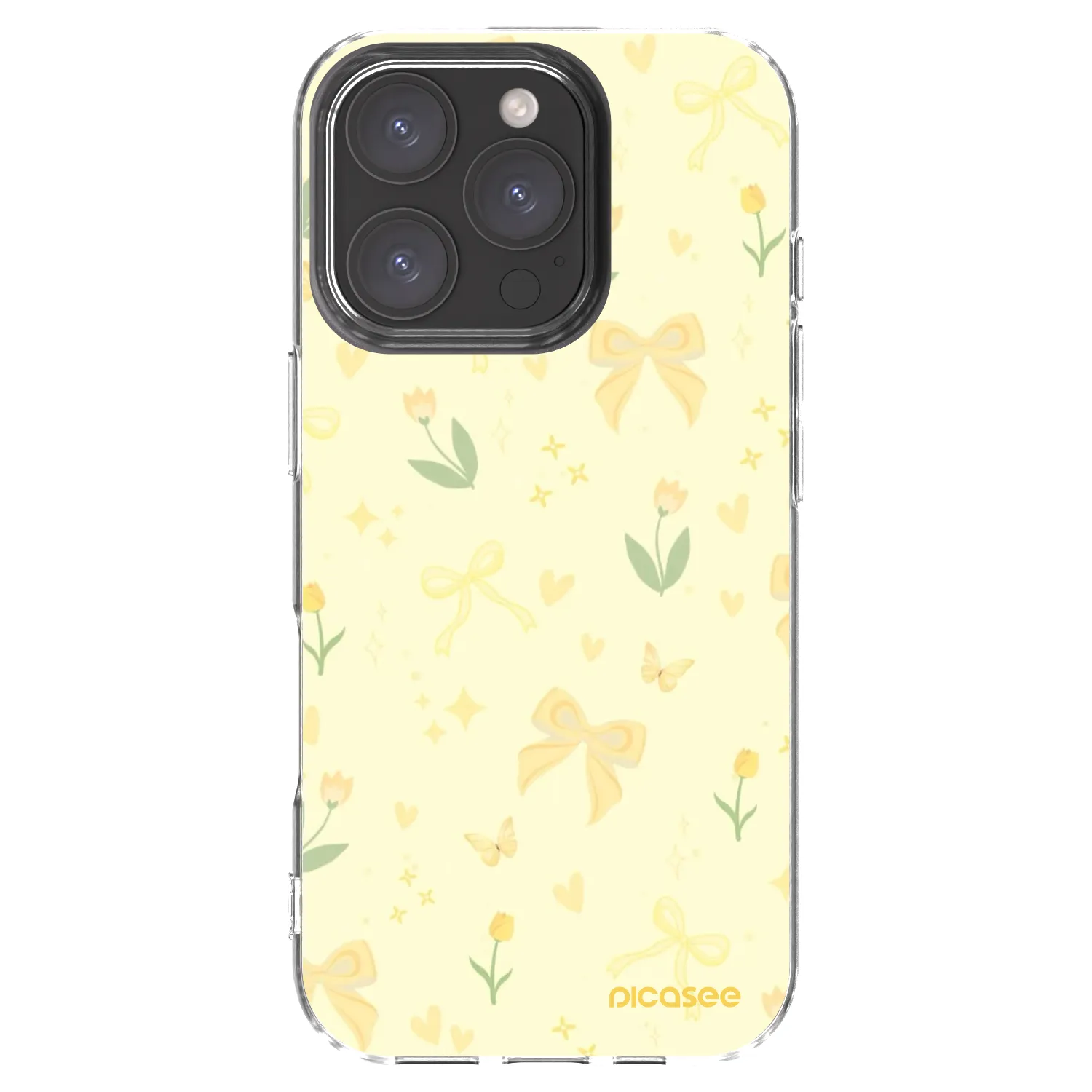 Picasee silikonowe przeźroczyste etui na Apple iPhone 16 Pro - Honey Blossom