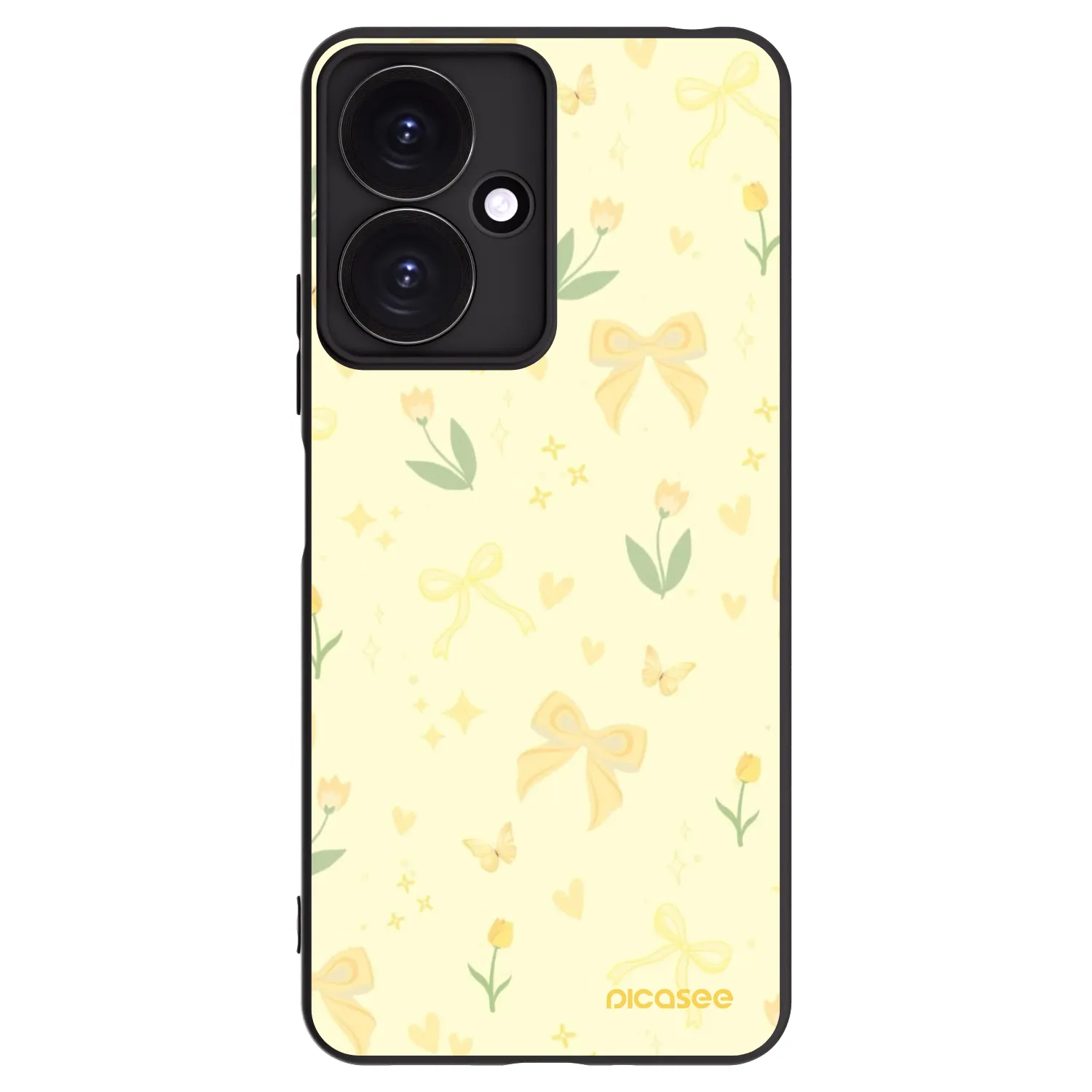Picasee silikonowe czarne etui na Xiaomi Redmi 13C 5G - Honey Blossom