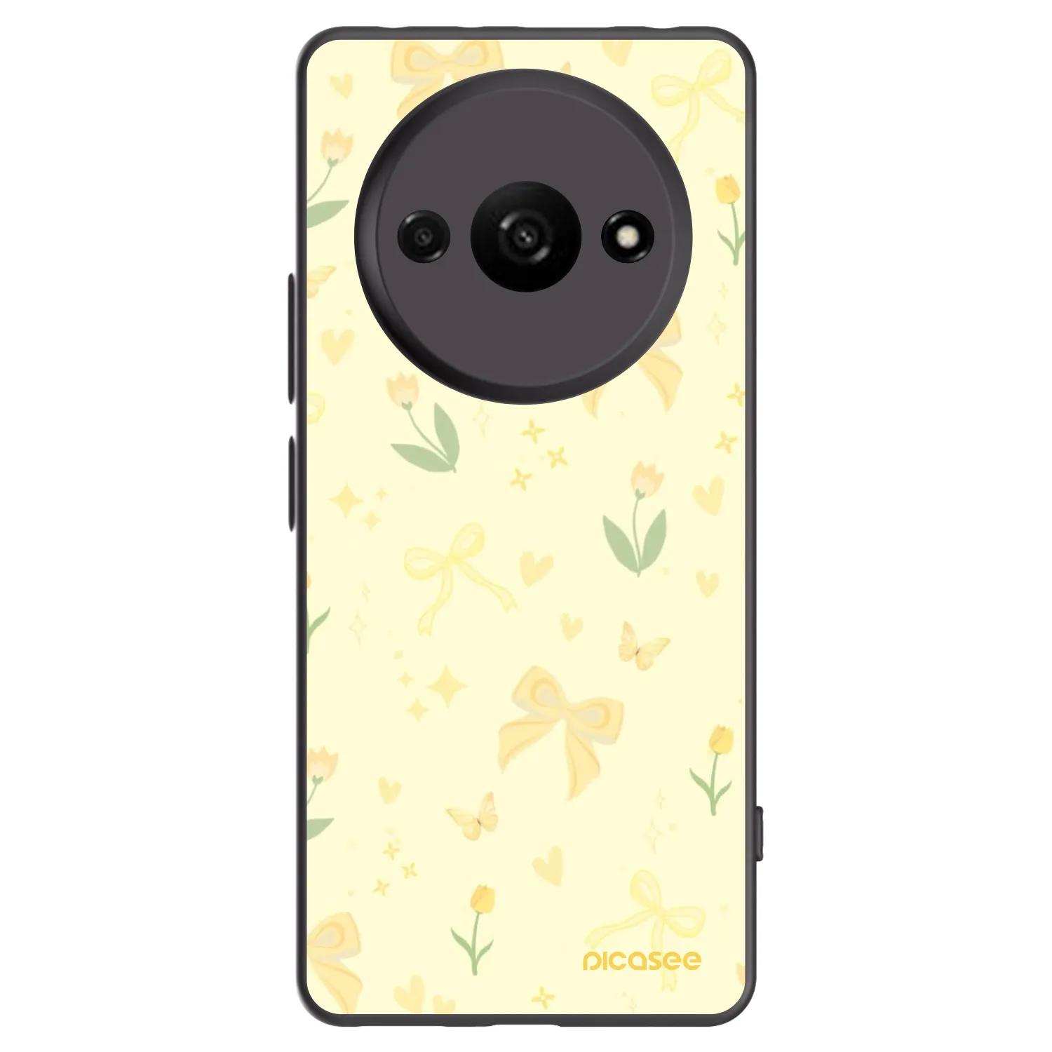 Picasee silikonowe czarne etui na Xiaomi Redmi A3 - Honey Blossom