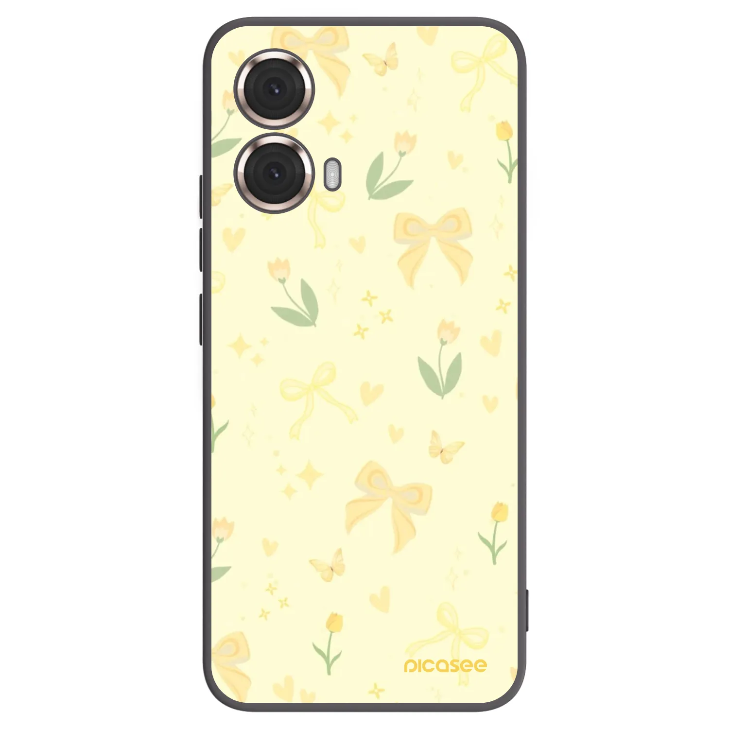 Picasee silikonowe czarne etui na Motorola Moto G85 - Honey Blossom