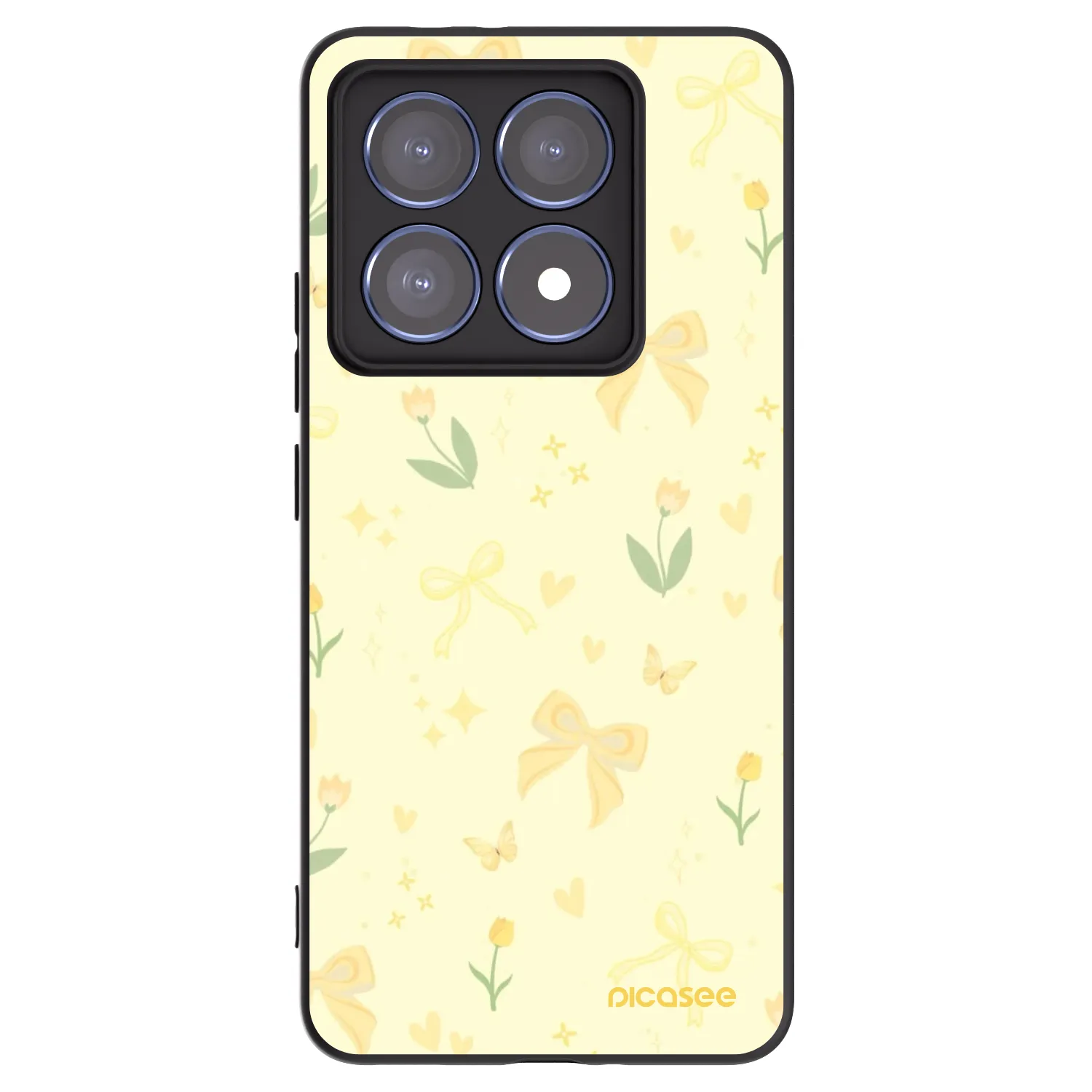 Picasee silikonowe czarne etui na Xiaomi 14T Pro - Honey Blossom