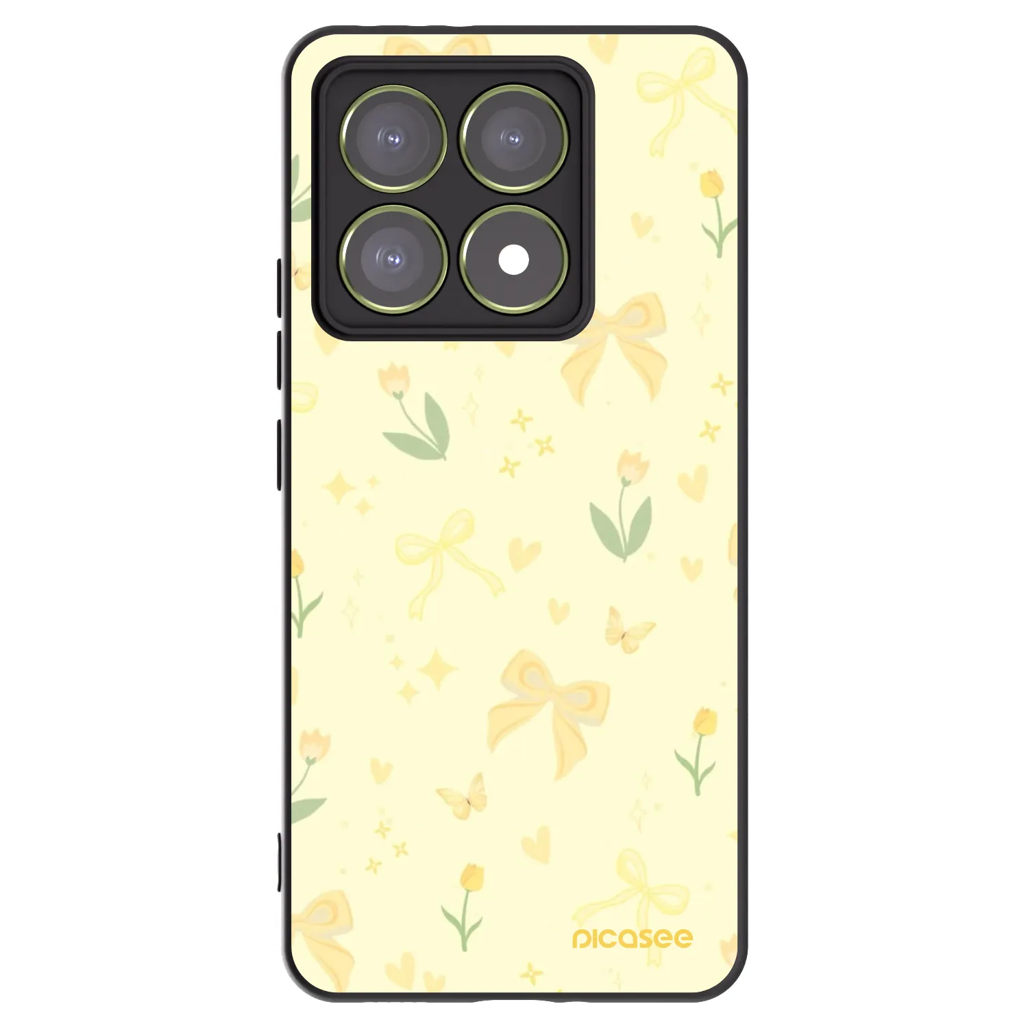 Picasee silikonowe czarne etui na Xiaomi 14T - Honey Blossom