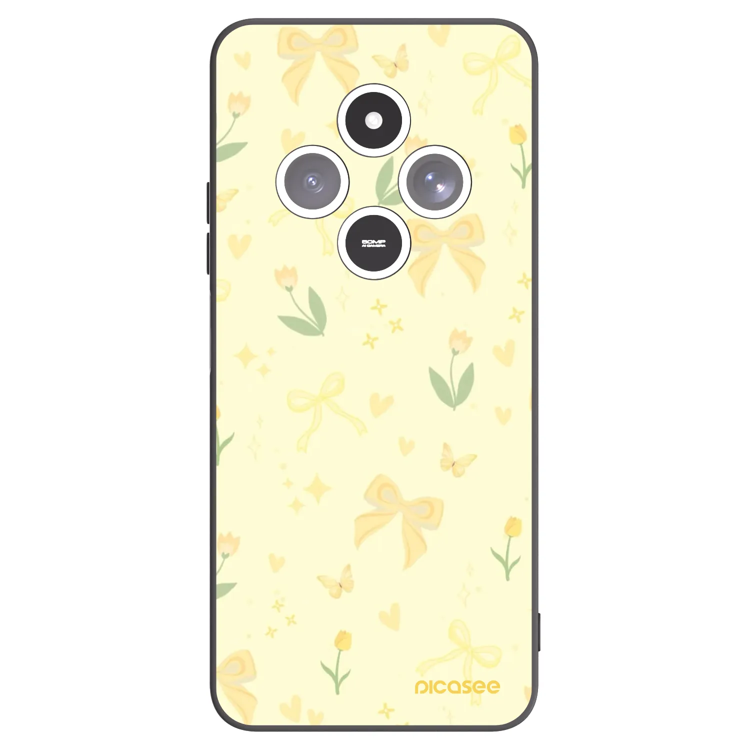 Picasee silikonowe czarne etui na Xiaomi Redmi 14C - Honey Blossom