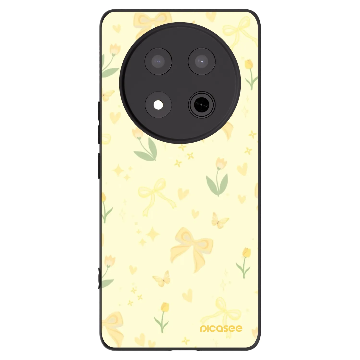Picasee silikonowe czarne etui na Honor Magic7 Lite 5G - Honey Blossom