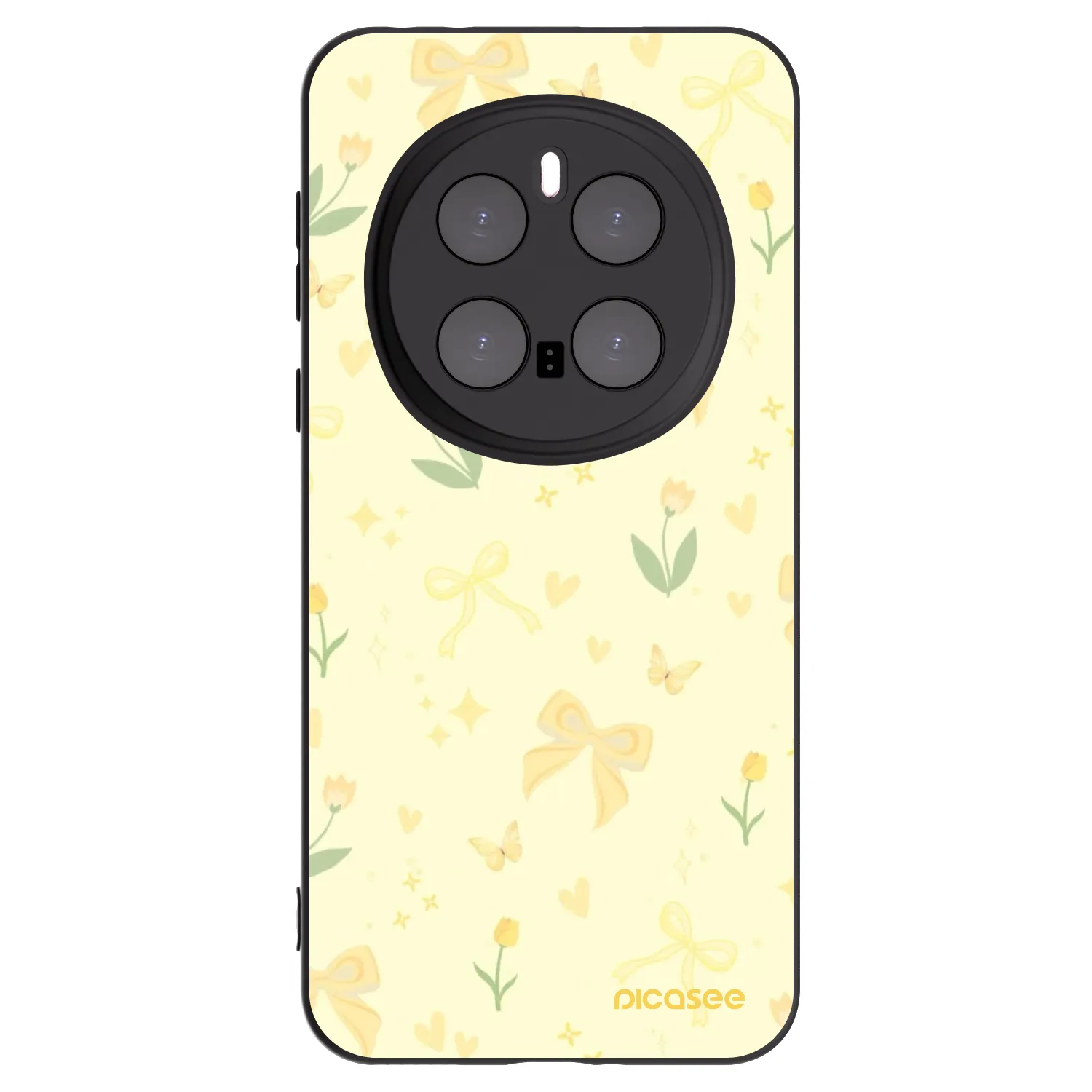 Picasee silikonowe czarne etui na Honor Magic7 Pro 5G - Honey Blossom