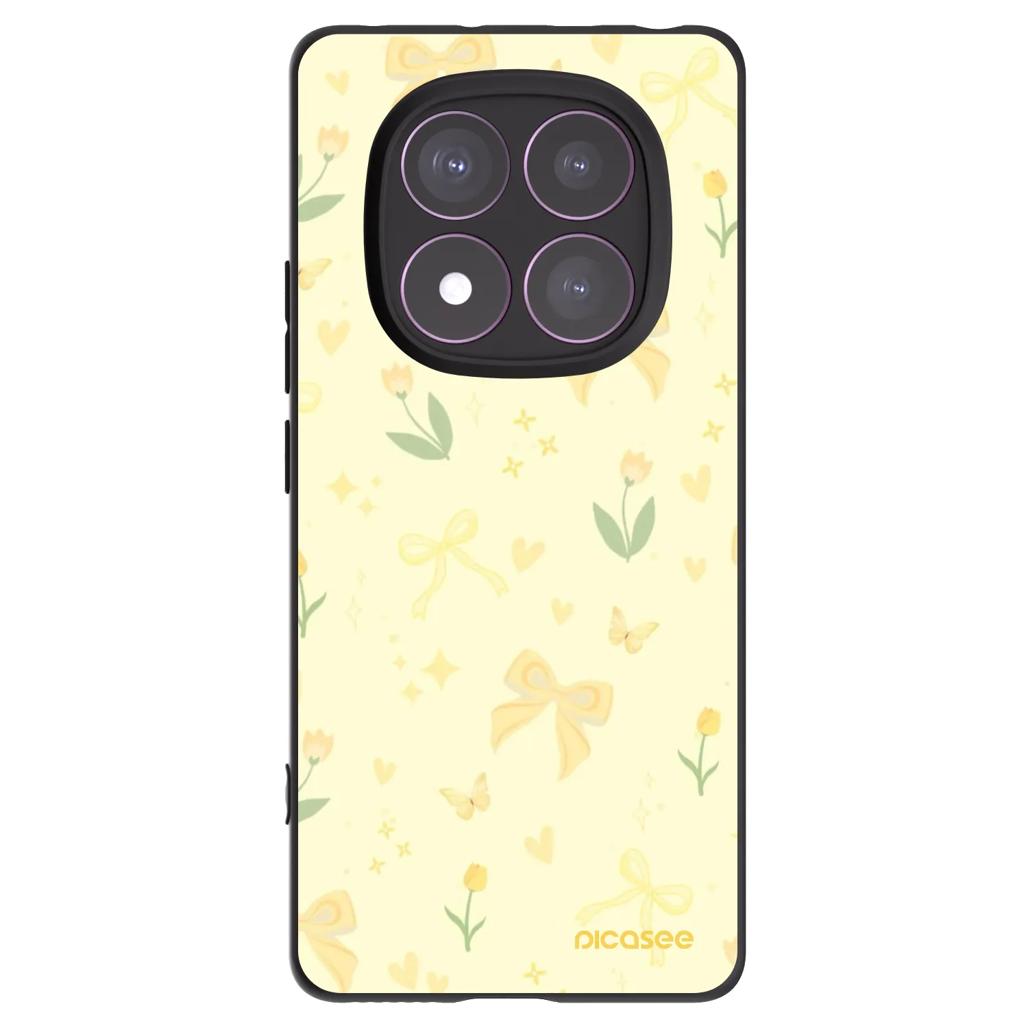 Picasee silikonowe czarne etui na Xiaomi Redmi Note 14 Pro 4G - Honey Blossom