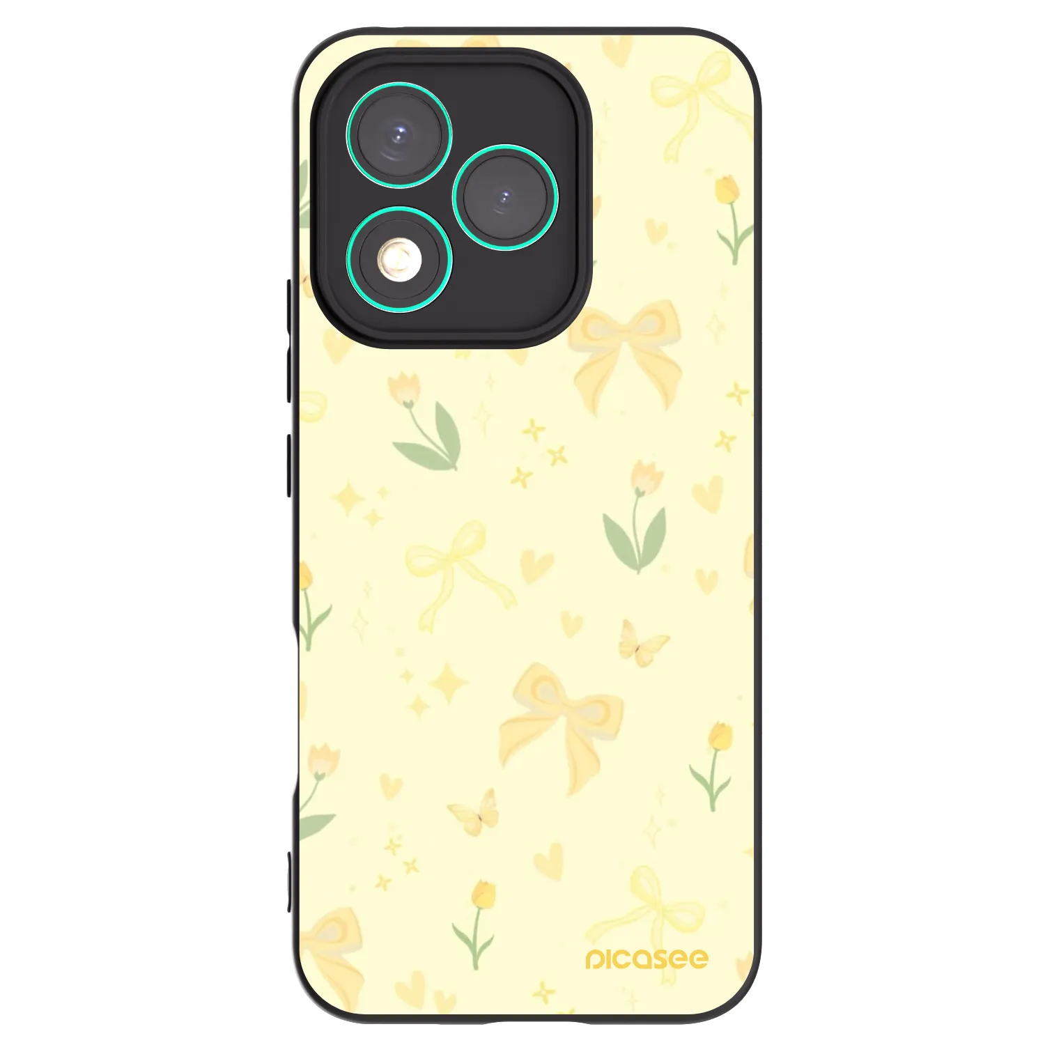 Picasee silikonowe czarne etui na Honor 400 Lite 5G - Honey Blossom