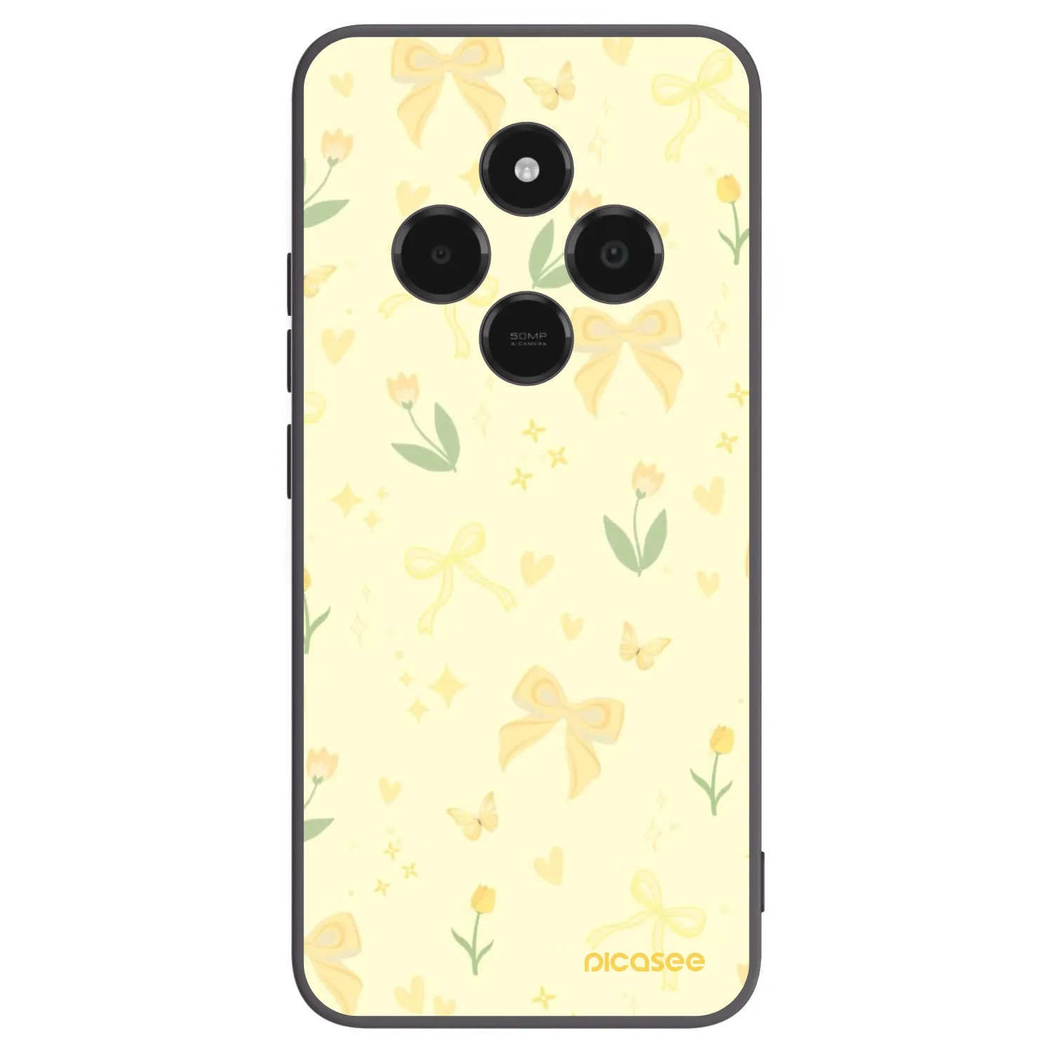 Picasee silikonowe czarne etui na Xiaomi Poco C75 - Honey Blossom