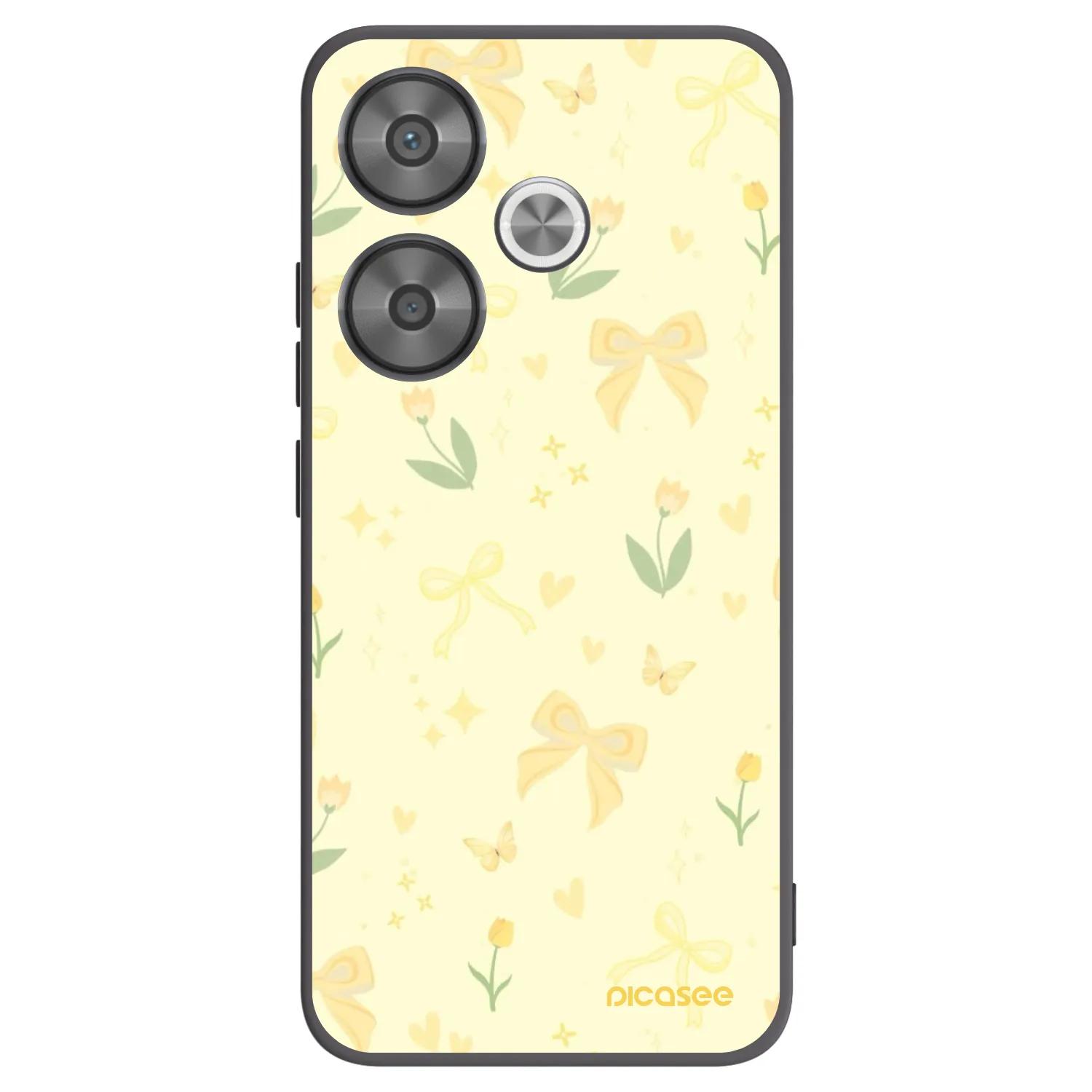 Picasee silikonowe czarne etui na Xiaomi Poco F6 - Honey Blossom