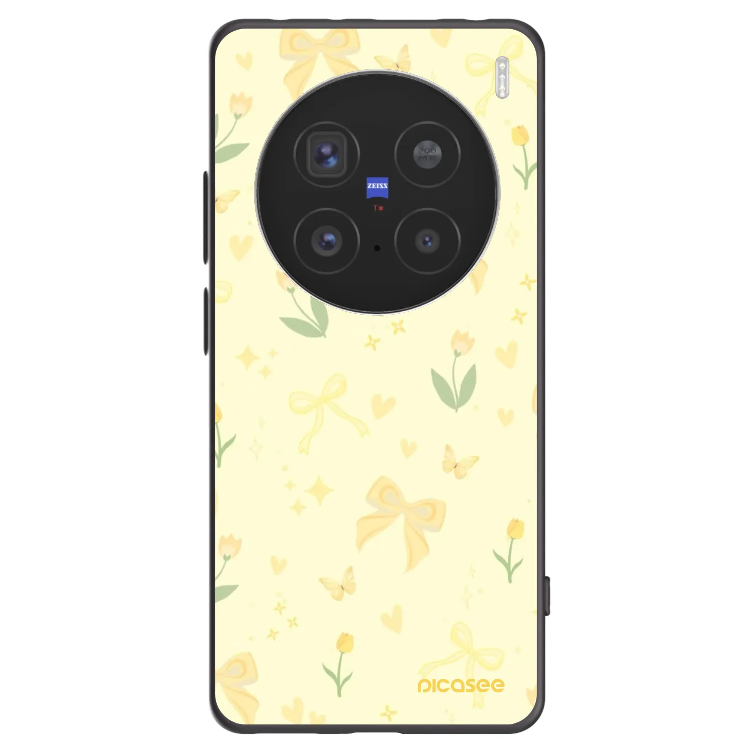 Picasee silikonowe czarne etui na Vivo X200 Pro - Honey Blossom