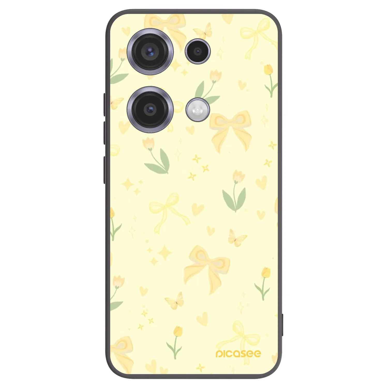 Picasee silikonowe czarne etui na Xiaomi Redmi Note 14S - Honey Blossom