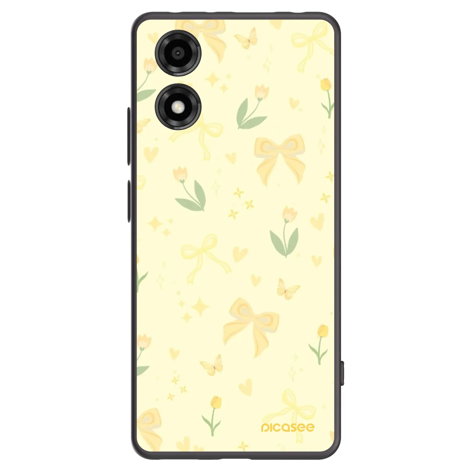 Picasee silikonowe czarne etui na Motorola Moto E14 - Honey Blossom