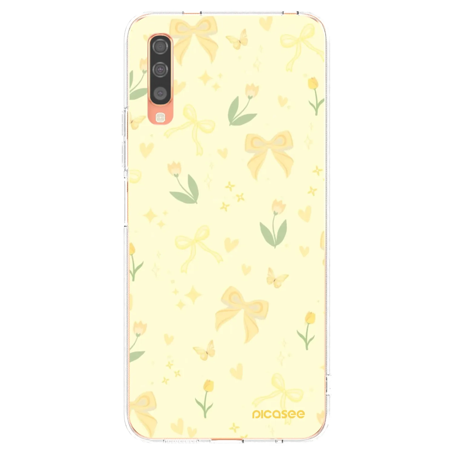 Picasee silikonowe przeźroczyste etui na Samsung Galaxy A70 A705F - Honey Blossom